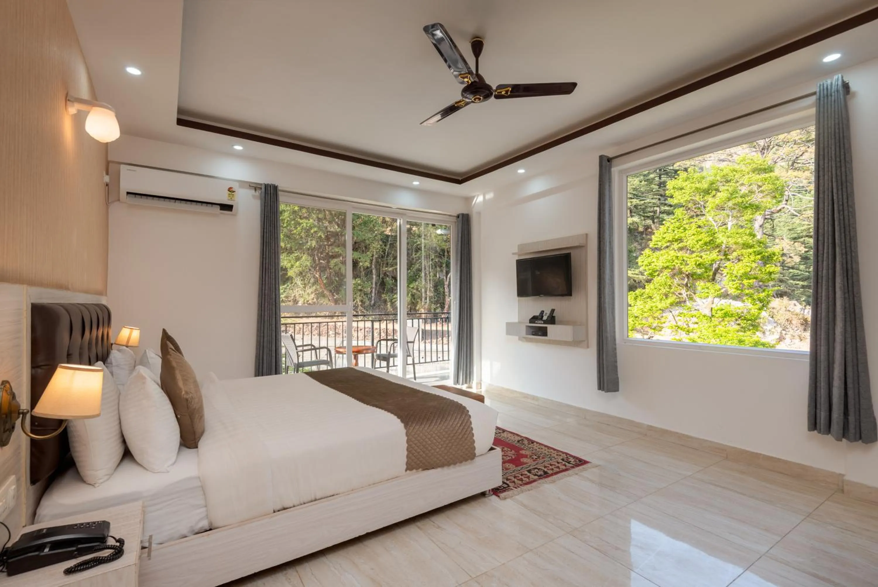 View (from property/room), Bed in Hotel Shiva Sanctuary by DLS Hotels, McLeod Ganj