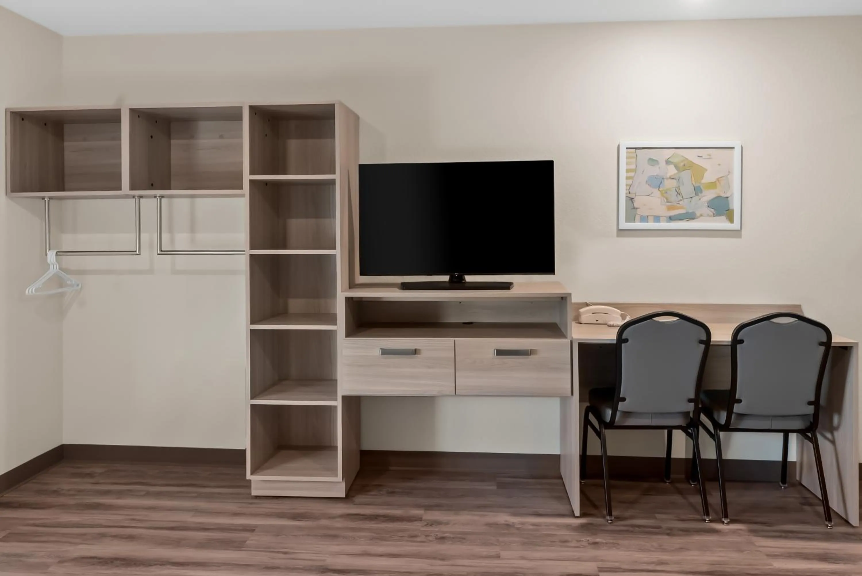 Efficiency Quadruple Room with Two Queen Beds and Roll-In Shower - Disability Access/Non Smoking in WoodSpring Suites Greenville Airport