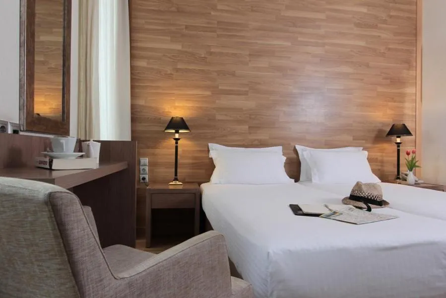 Bed in Athens Lotus Hotel