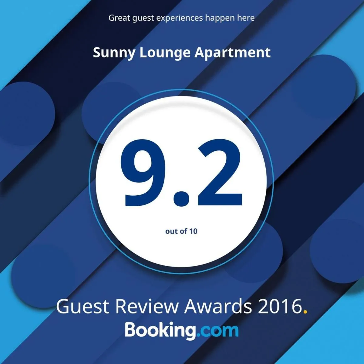 Certificate/Award in Sunny Lounge Apartment