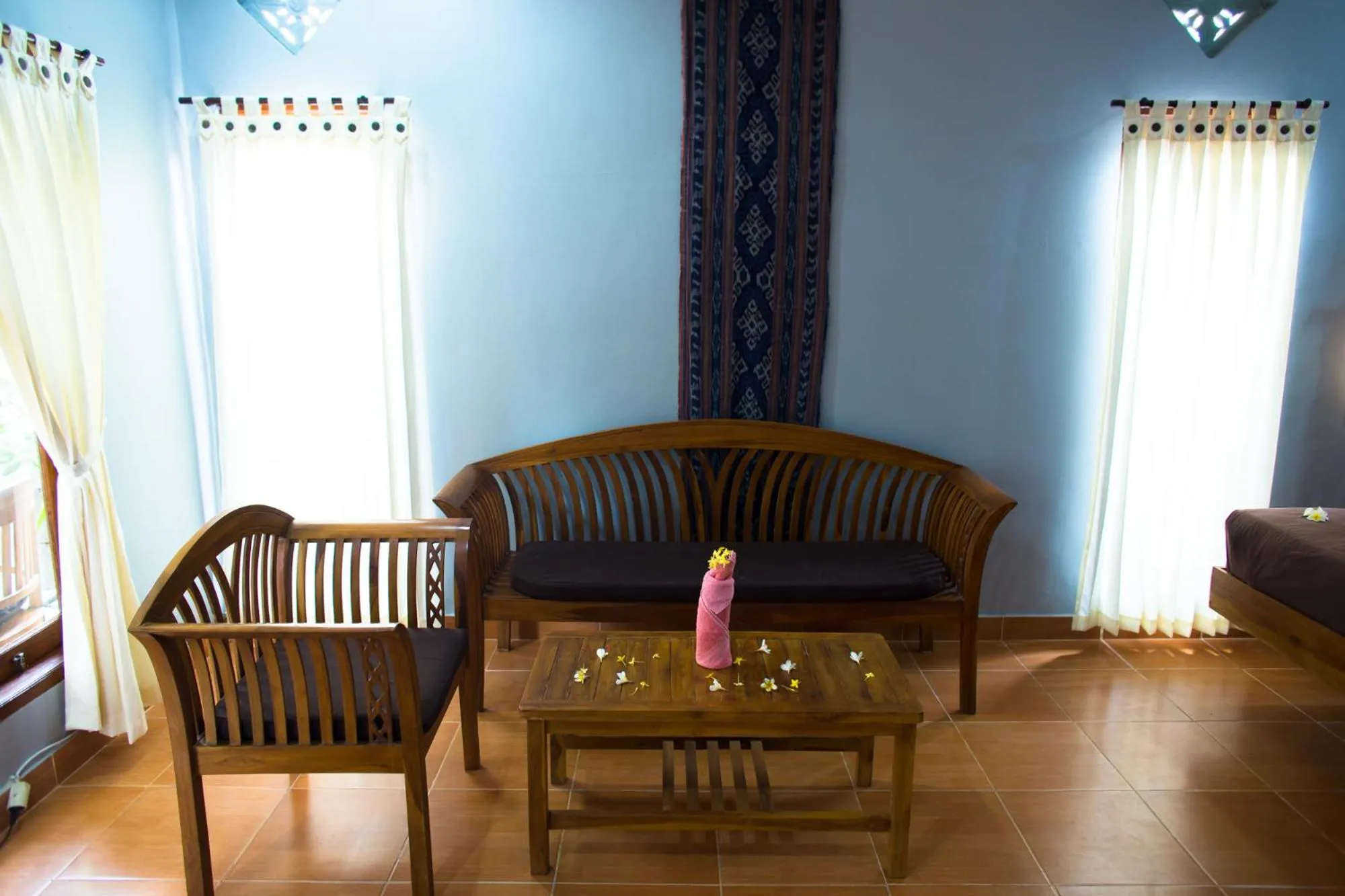 Seating area in Mandalika Cottage
