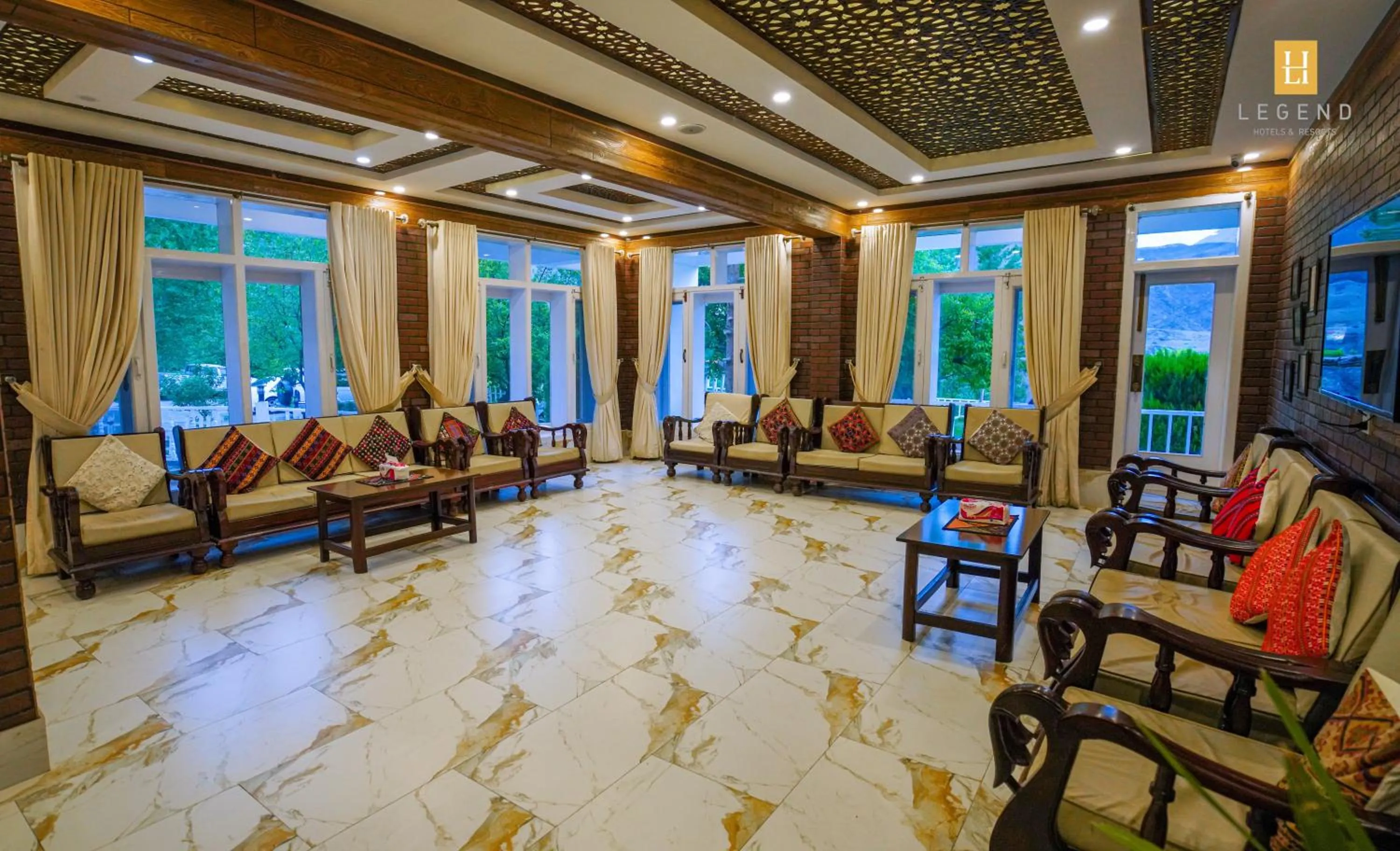 Seating area in Legend Hotel Hunza