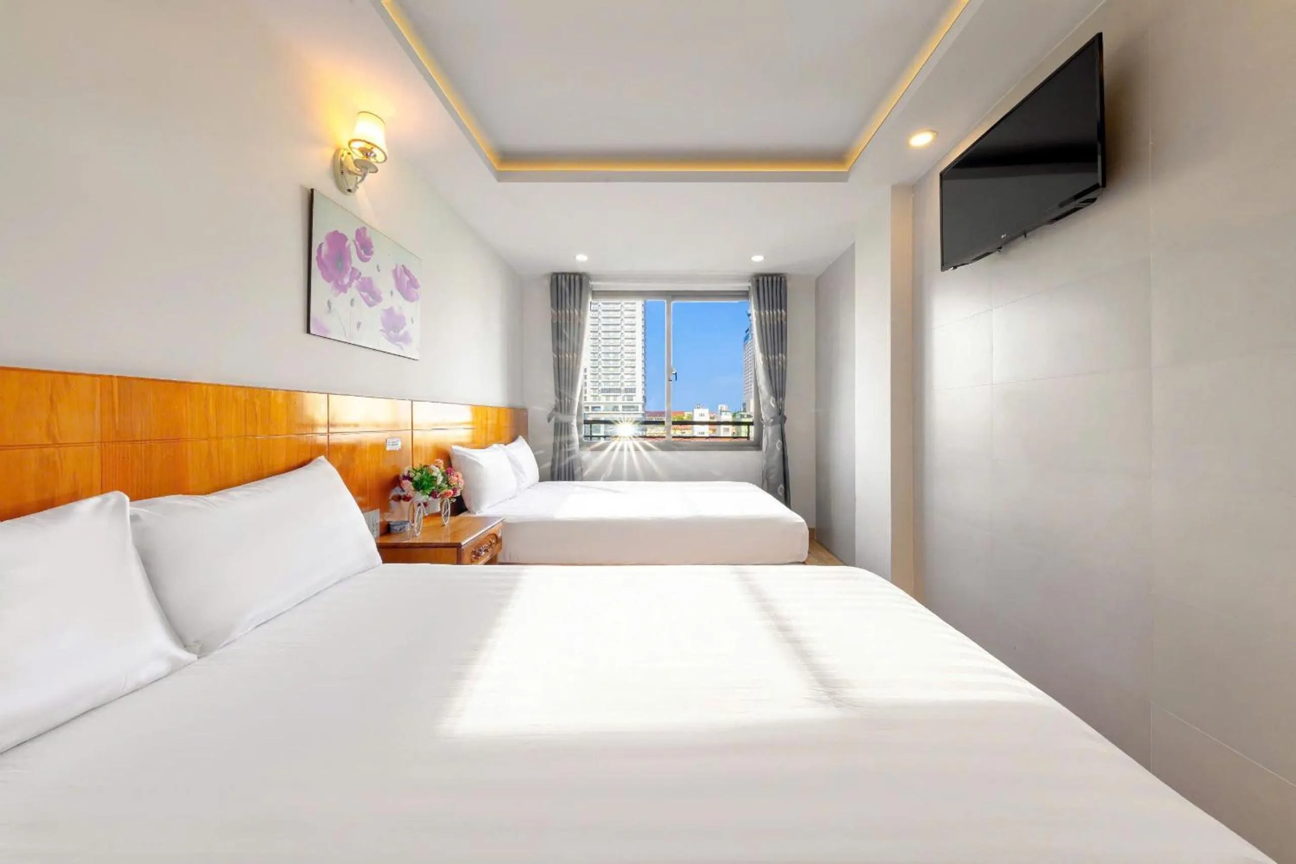 Bed in Hằng Nga Hotel