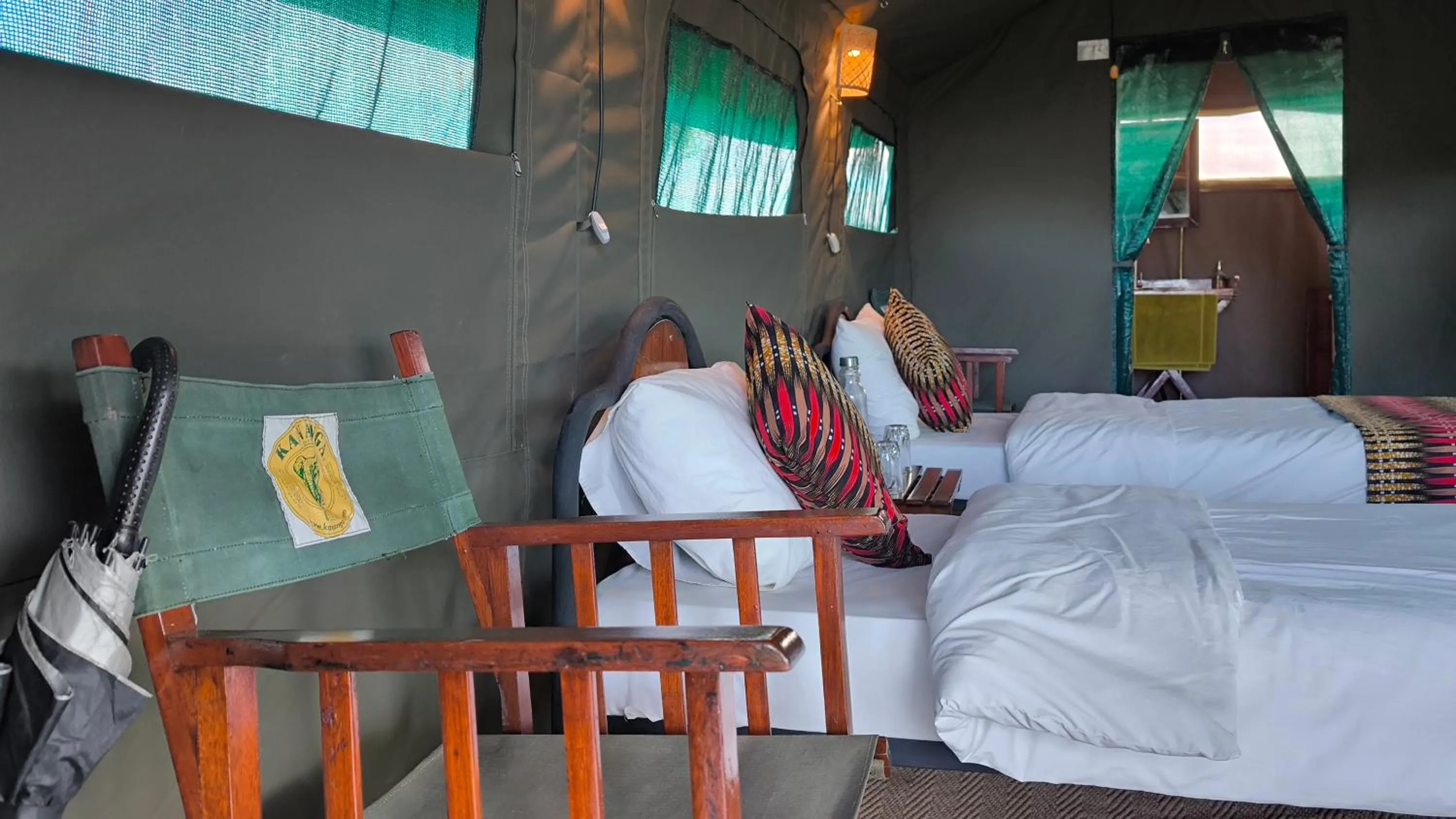 Bed in Kananga Special Tented Camp