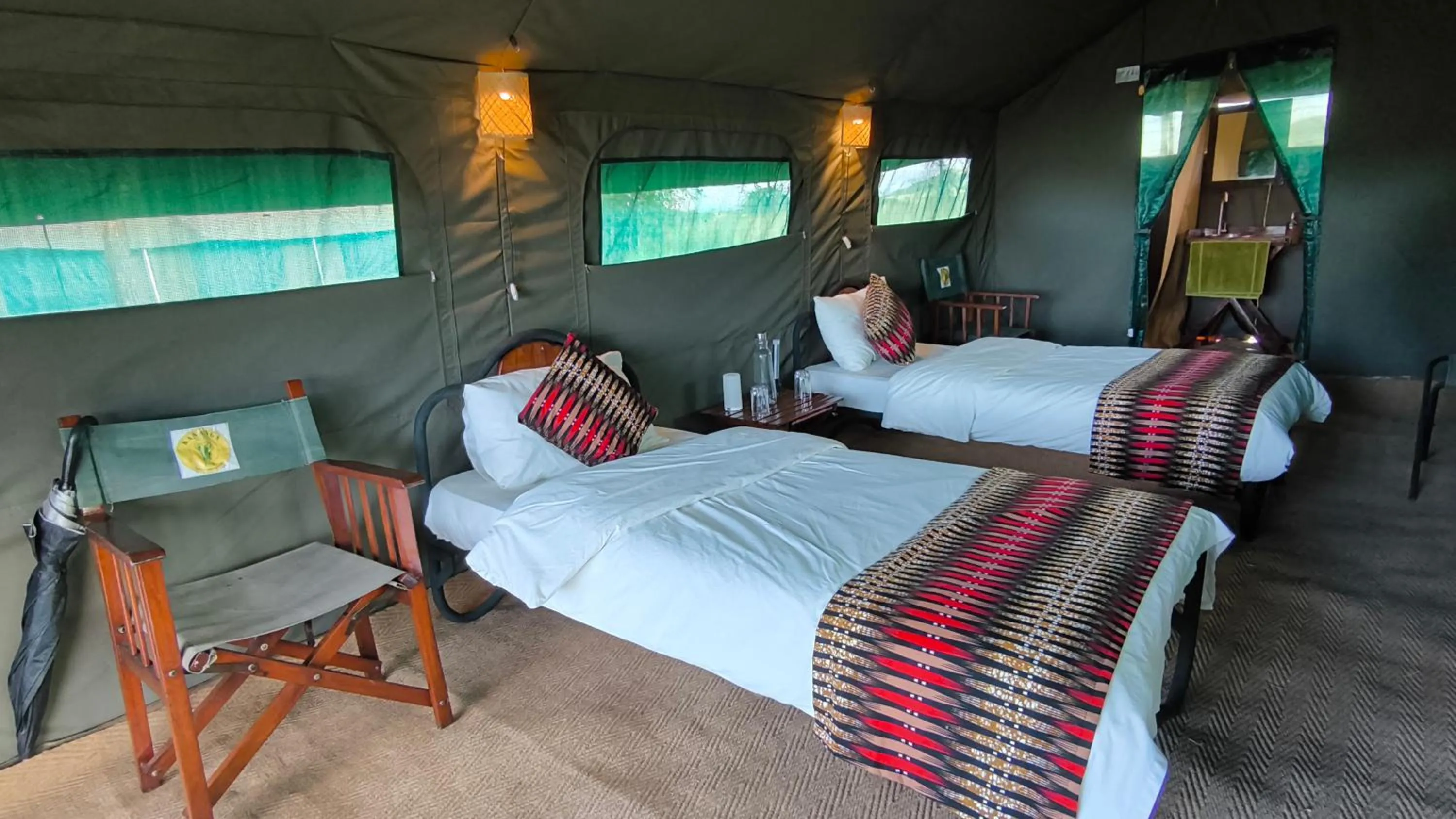 Bed in Kananga Special Tented Camp