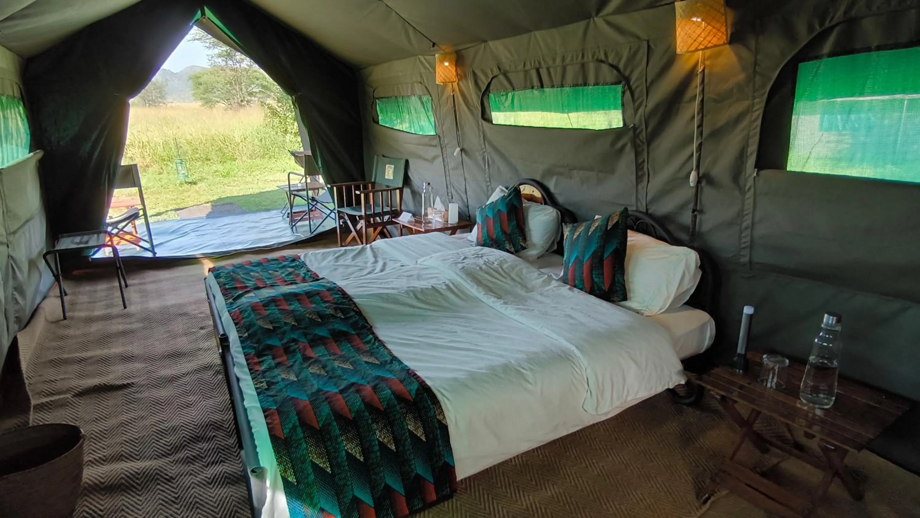 Bed in Kananga Special Tented Camp