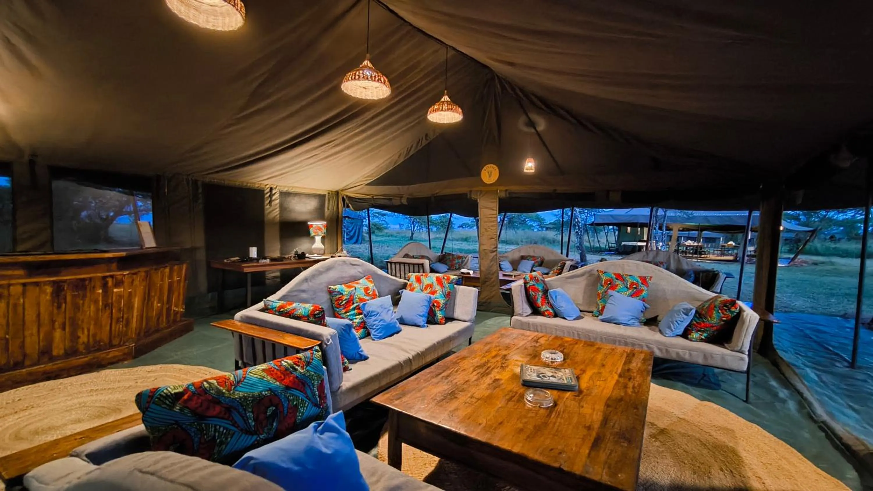 Seating area in Kananga Special Tented Camp