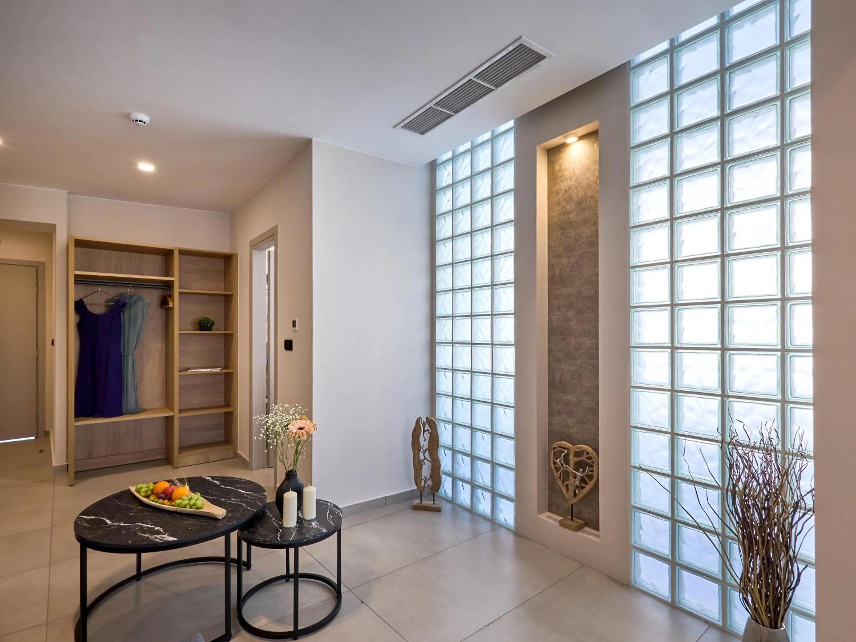 Seating area in Athens City Suites