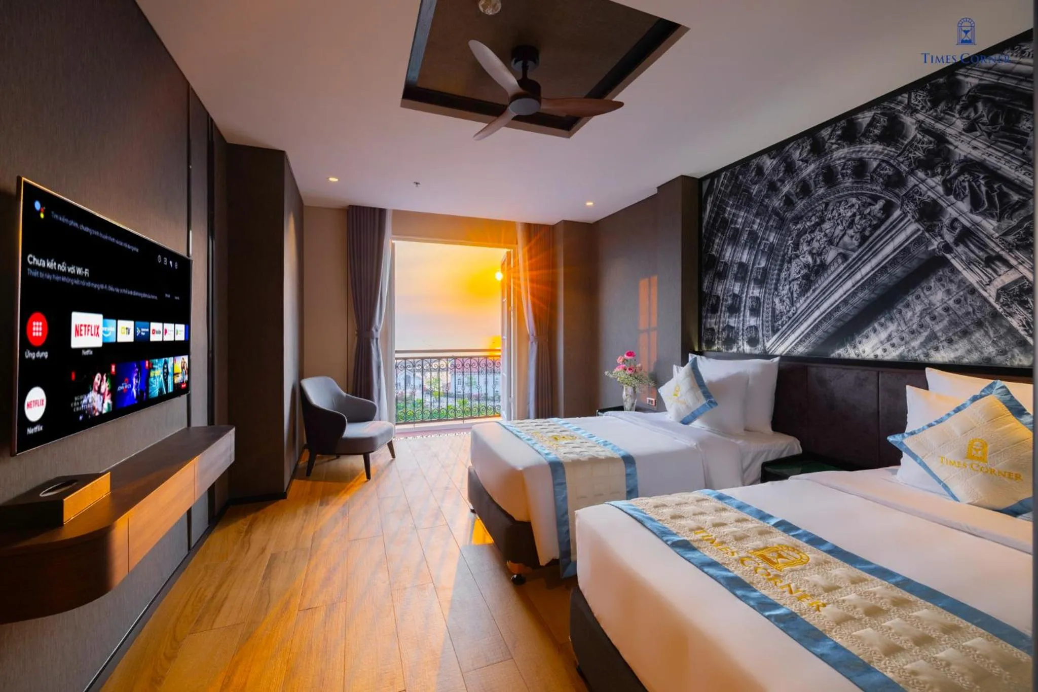 Bed in Times Corner Amalfi Hotel