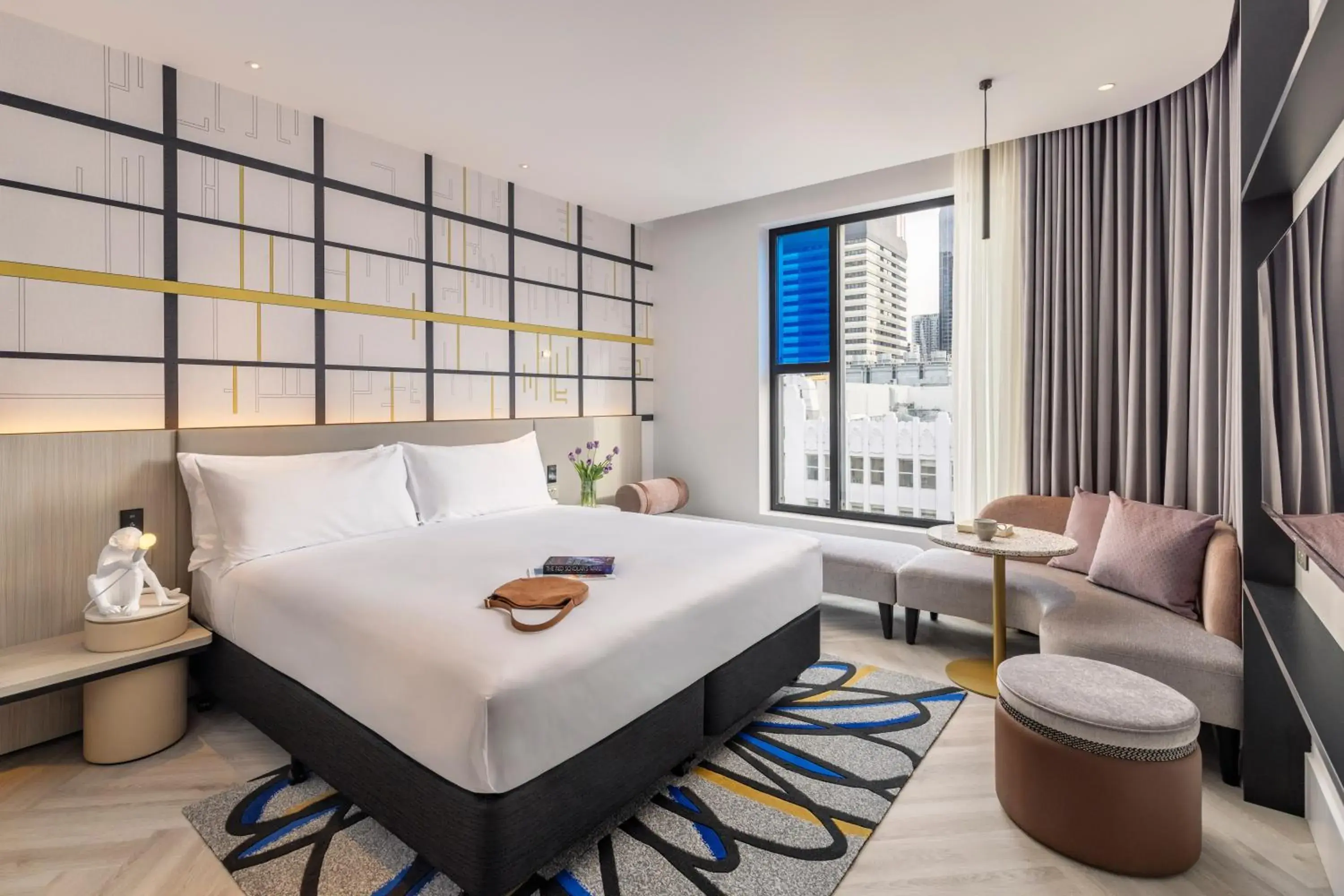 Seating area, Bed in Hotel Indigo Melbourne Little Collins Seating area, Bed in Hotel Indigo Melbourne Little Collins