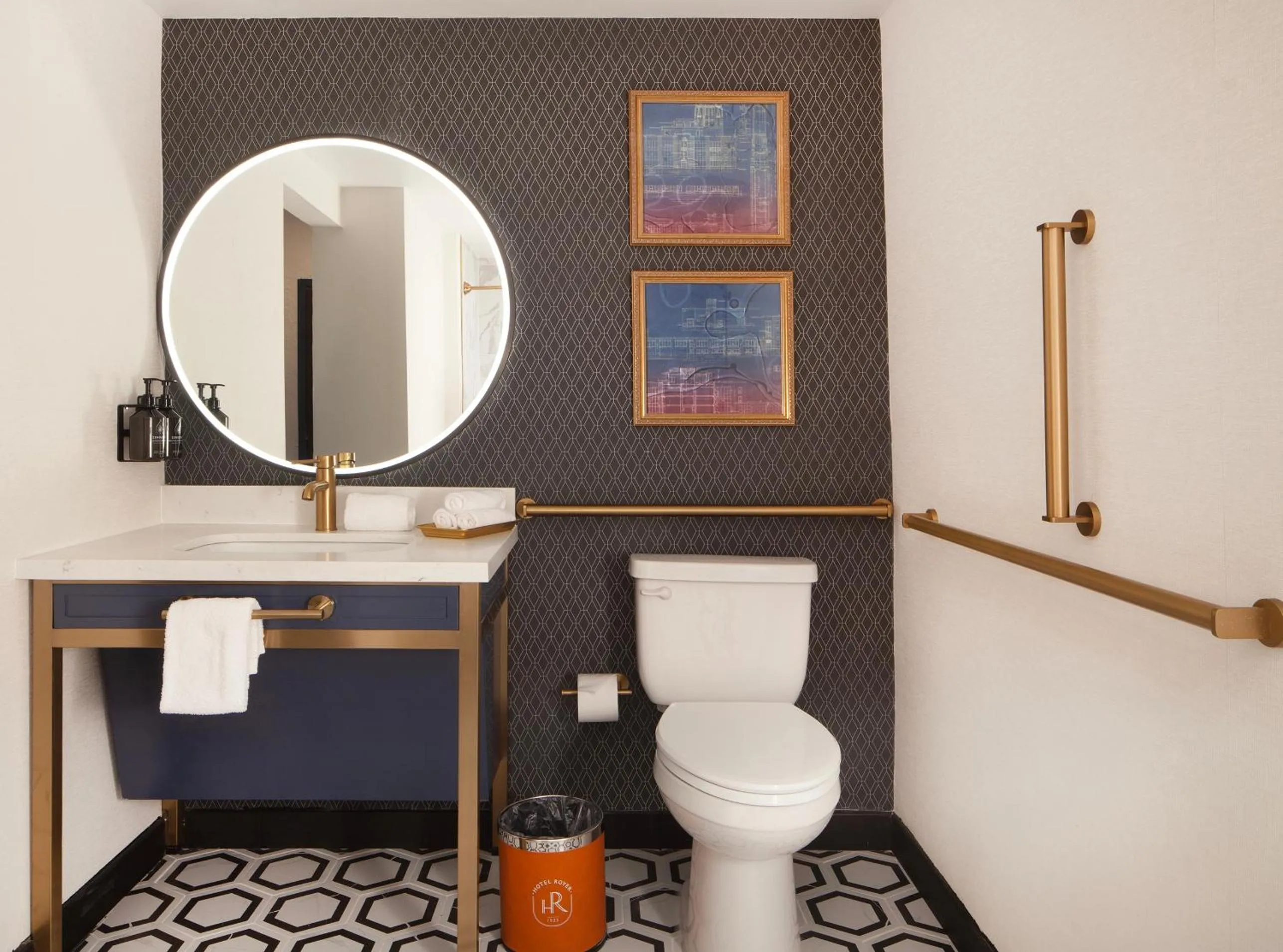 Bathroom in Hotel Royer Urbana Champaign, Tapestry Collection by Hilton