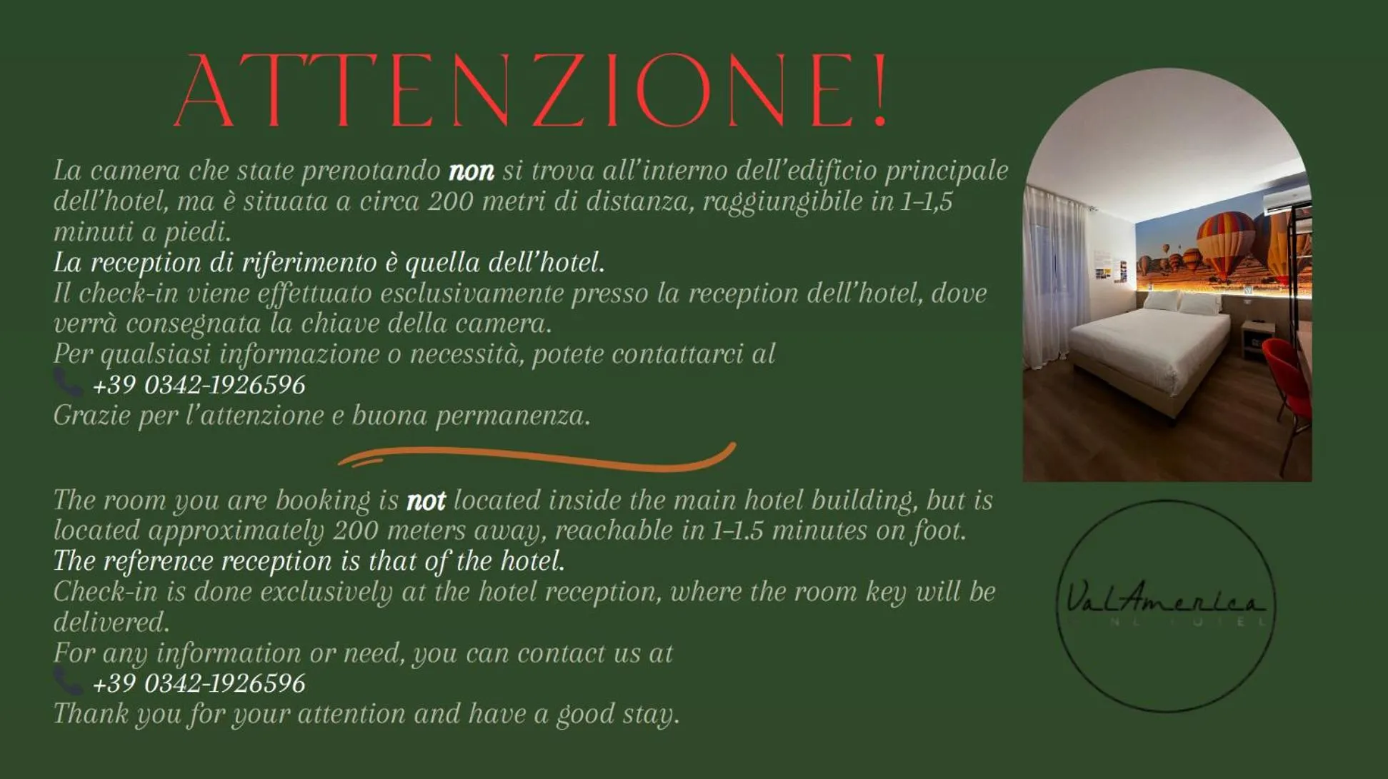 Bed in Hotel Ristorante Val America