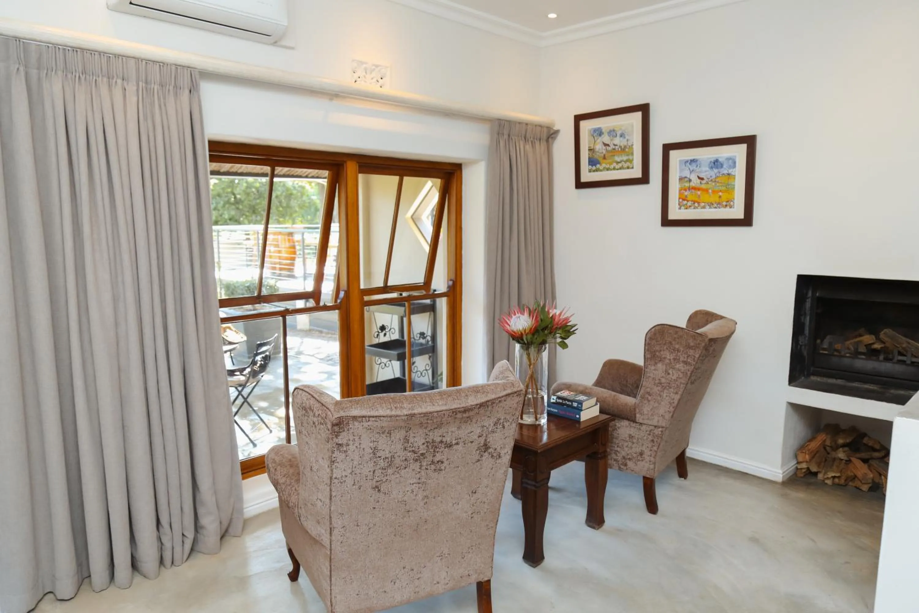 Seating area in Le Pommier Wine Estate