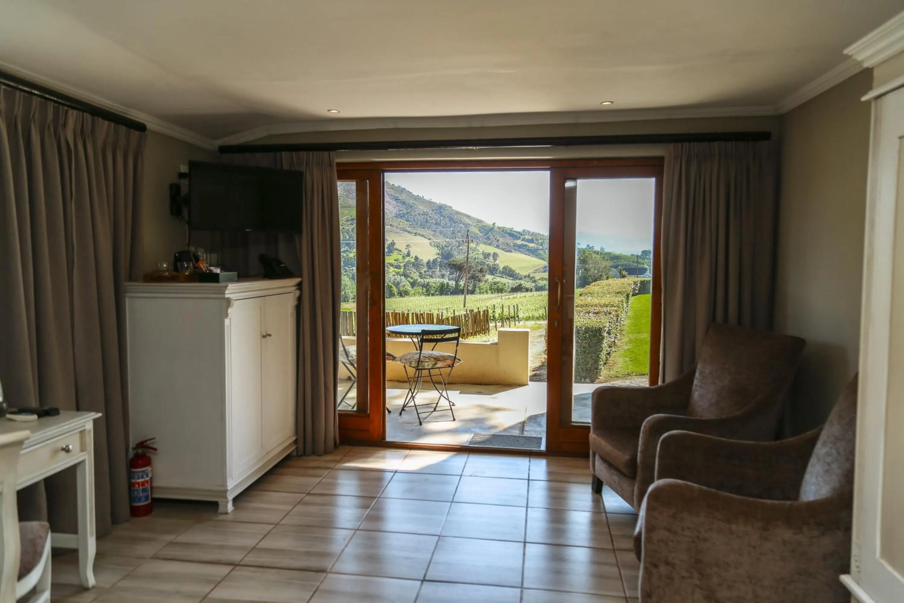 Seating area in Le Pommier Wine Estate