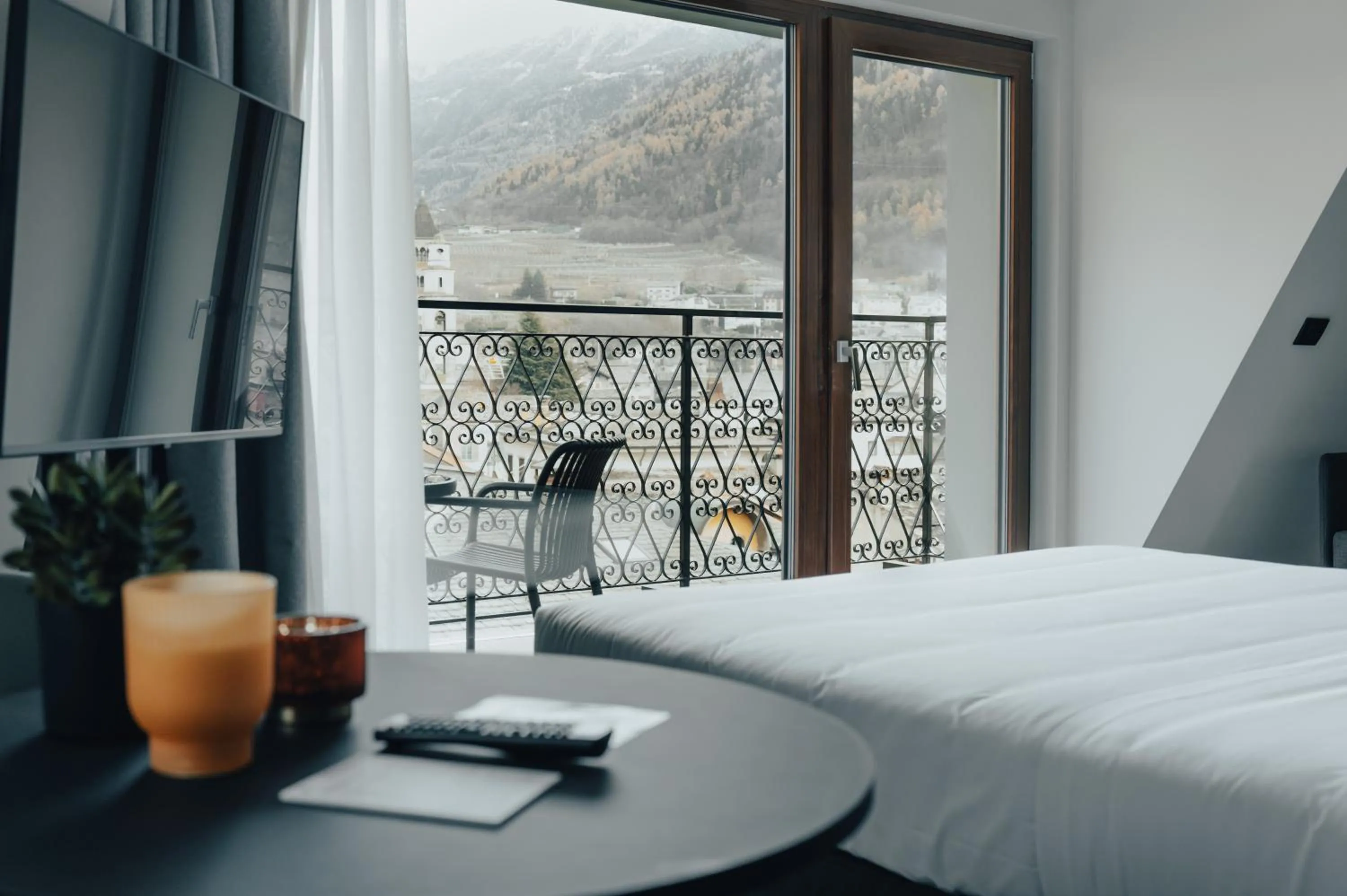 Bed in Hotel Stelvio Tirano