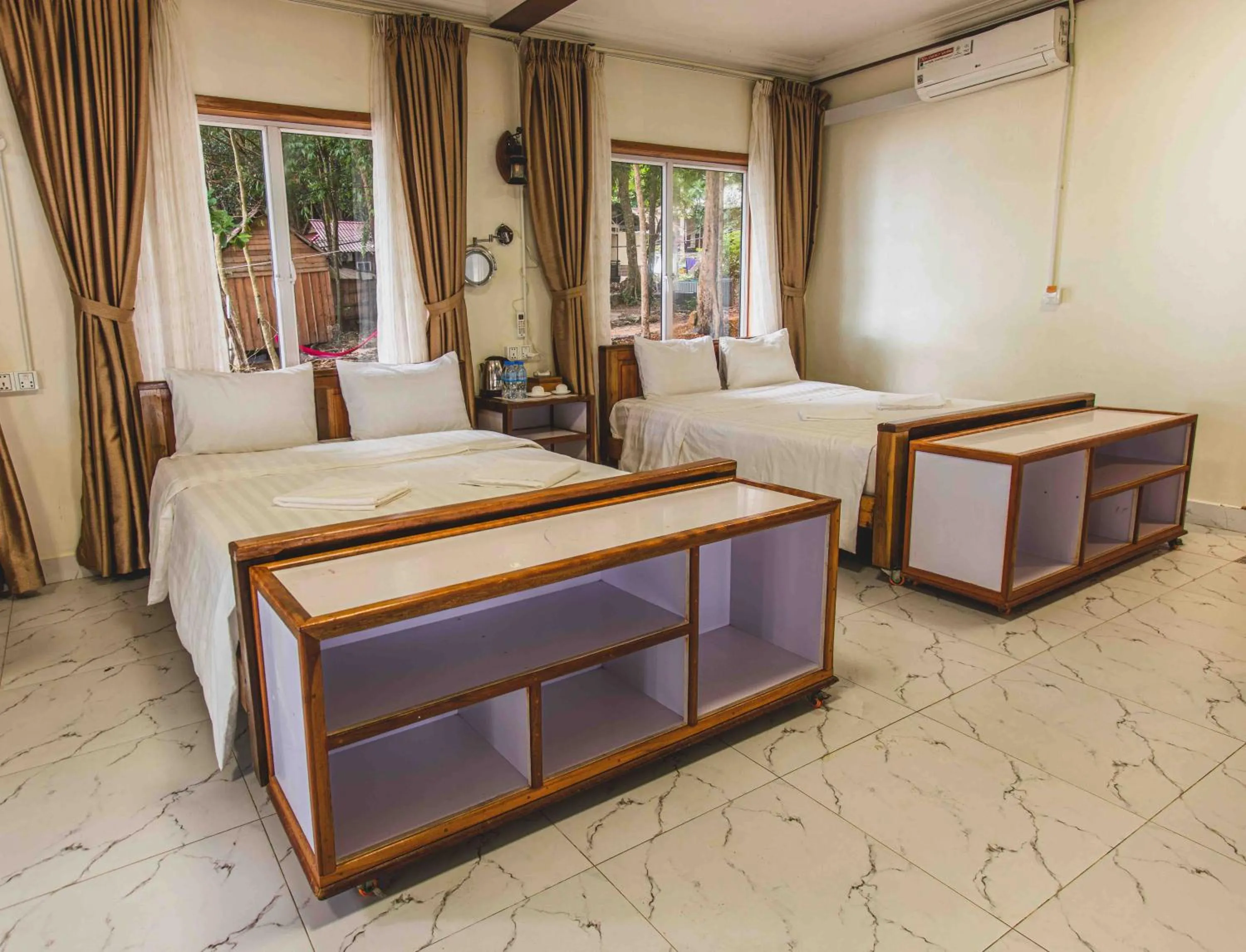 Bed in Tree House Bungalows