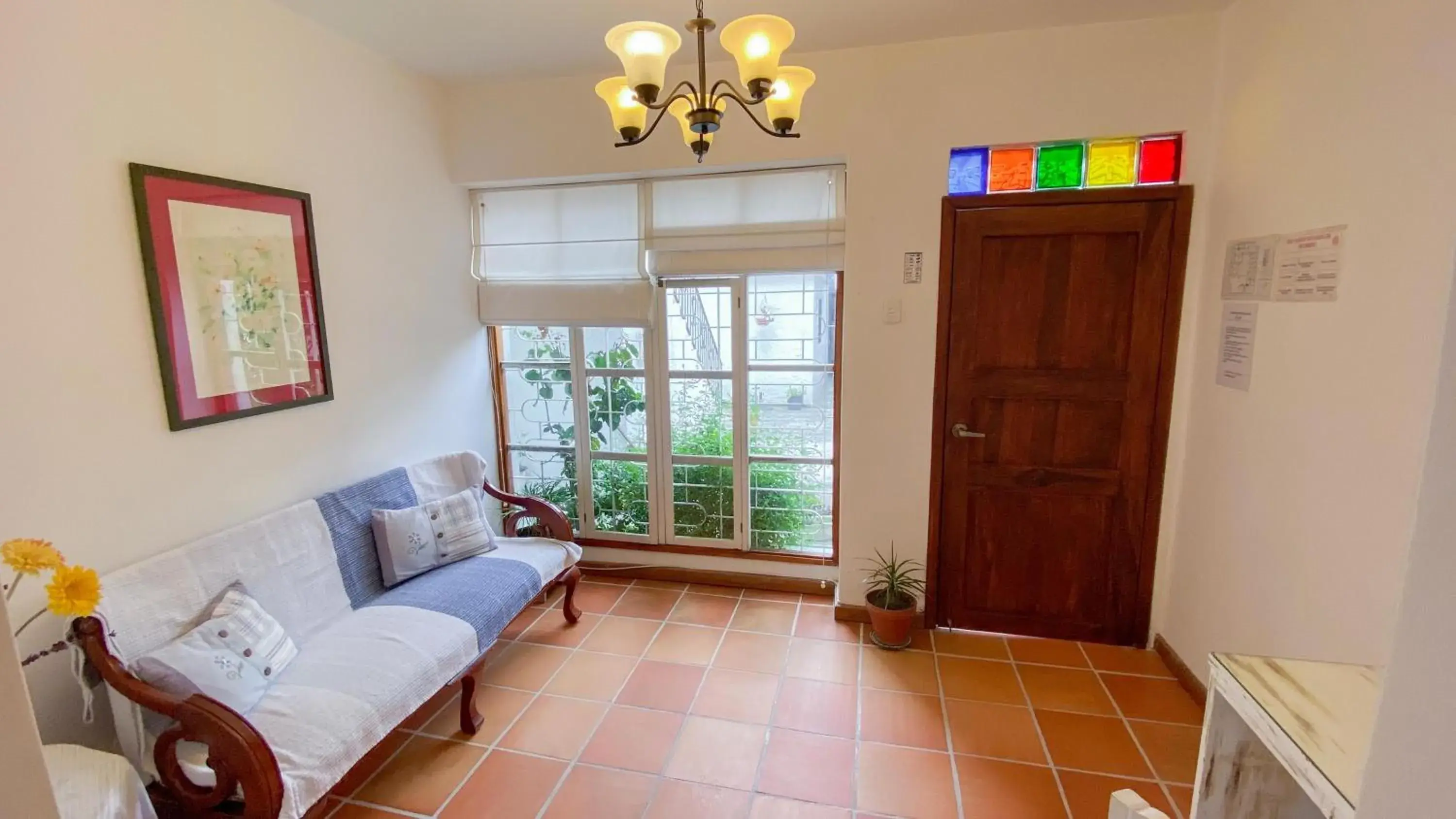 Seating area, Bed in Sakti Hostal B&B Seating area, Bed in Sakti Hostal B&B