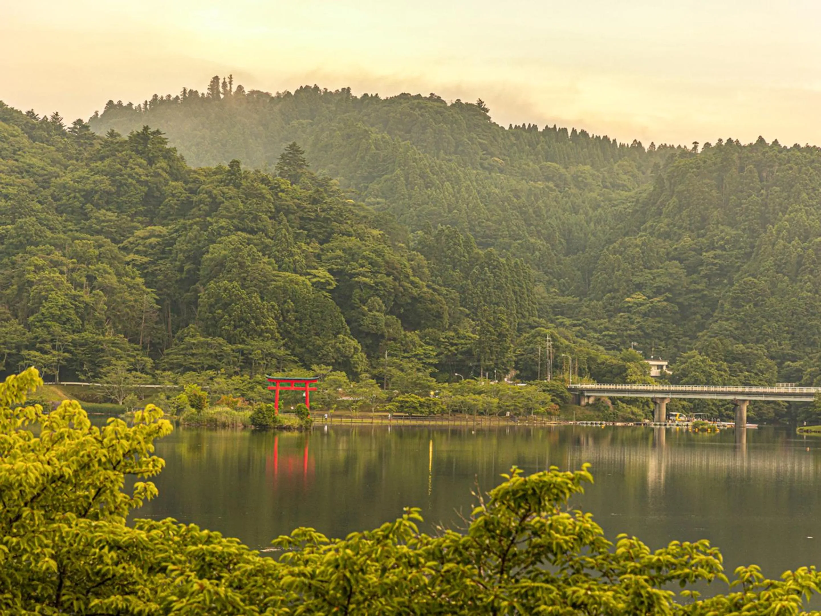 Lake view in Kameyama Onsen Hotel