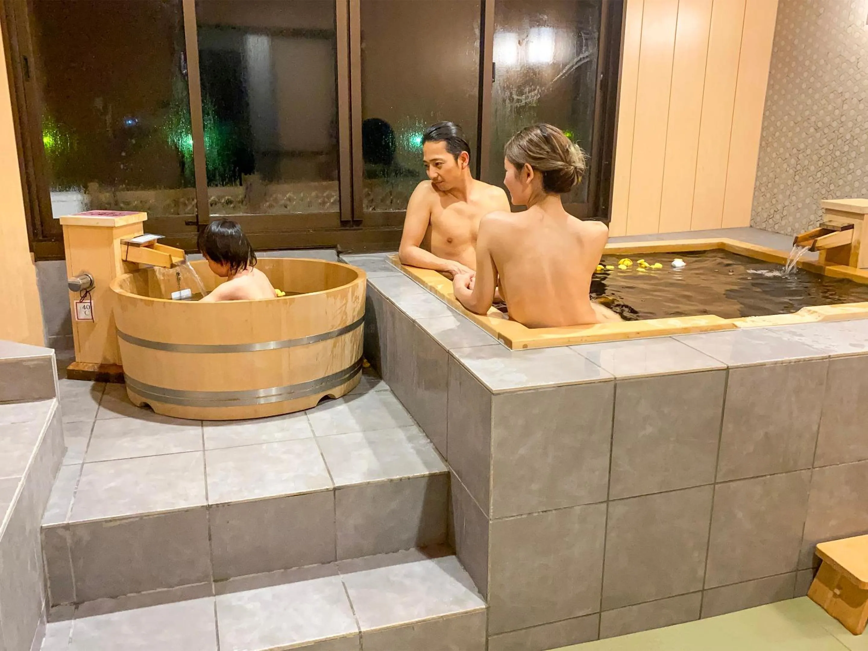Hot Spring Bath in Kameyama Onsen Hotel
