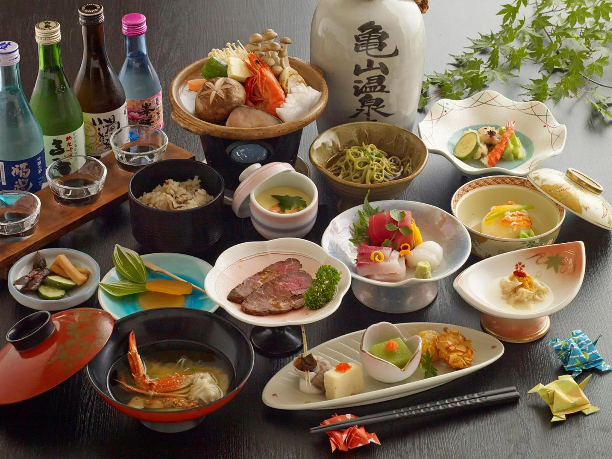 Dinner in Kameyama Onsen Hotel