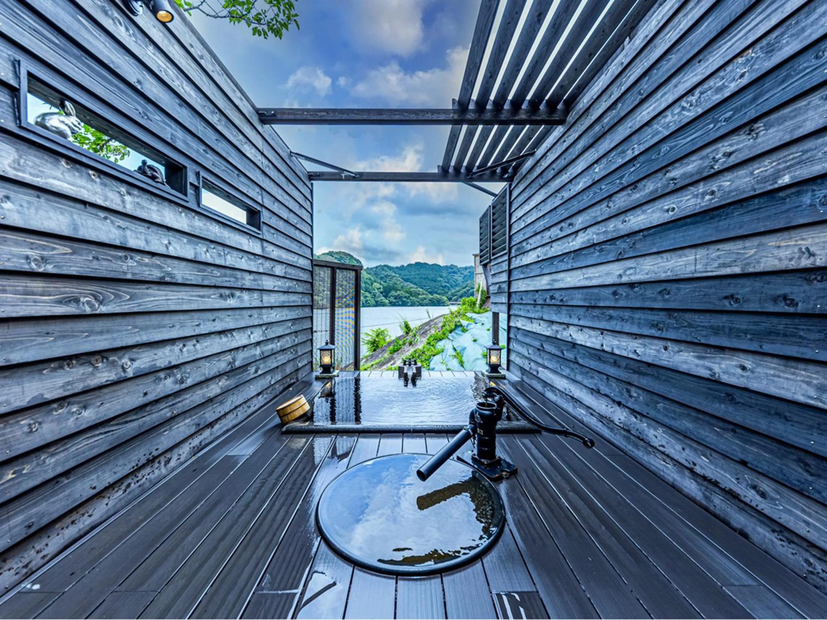 Open Air Bath in Kameyama Onsen Hotel