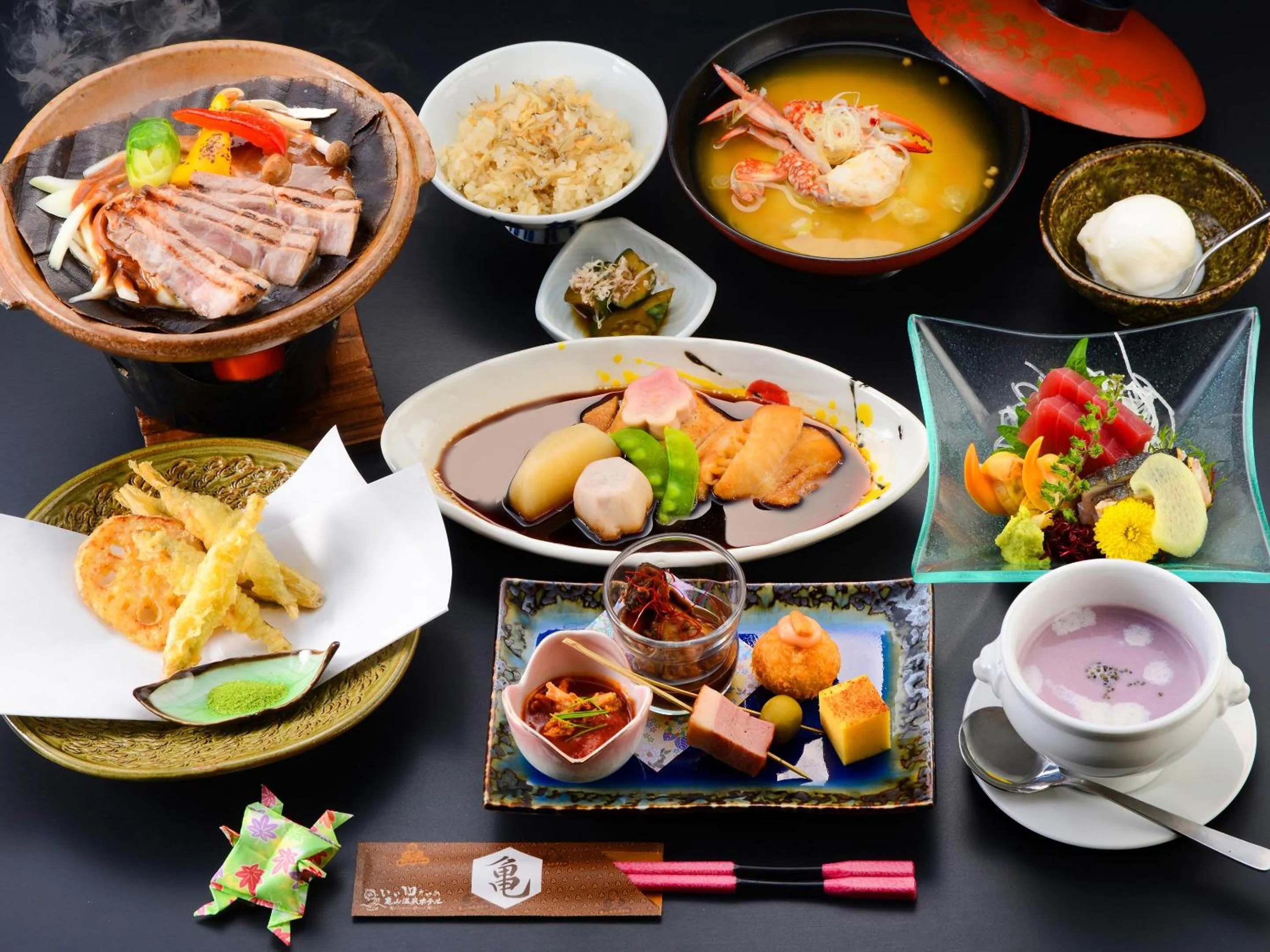 Dinner in Kameyama Onsen Hotel