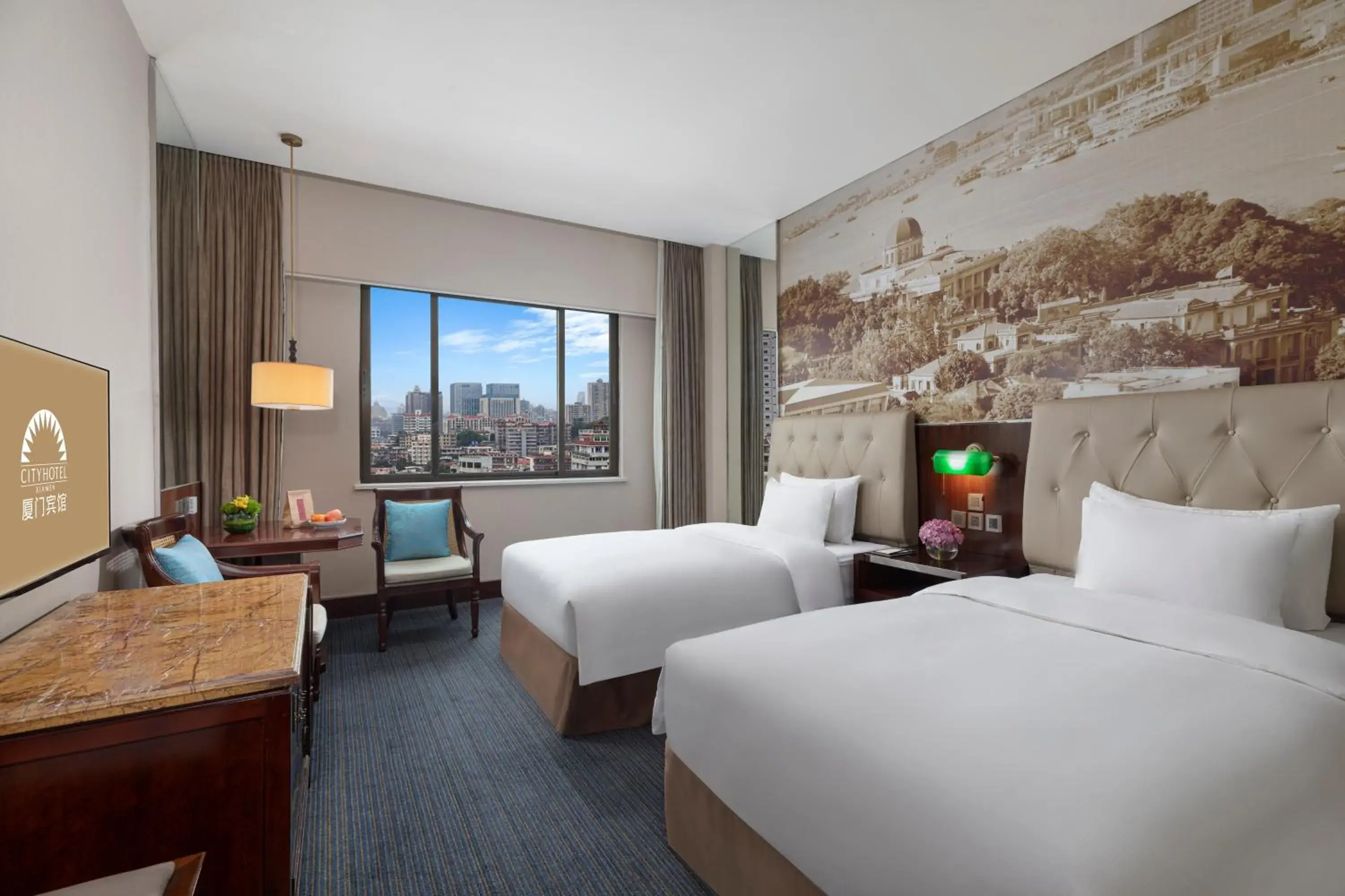 Bedroom, Bed in City Hotel Xiamen-Free Welcome Fruits Bedroom, Bed in City Hotel Xiamen-Free Welcome Fruits