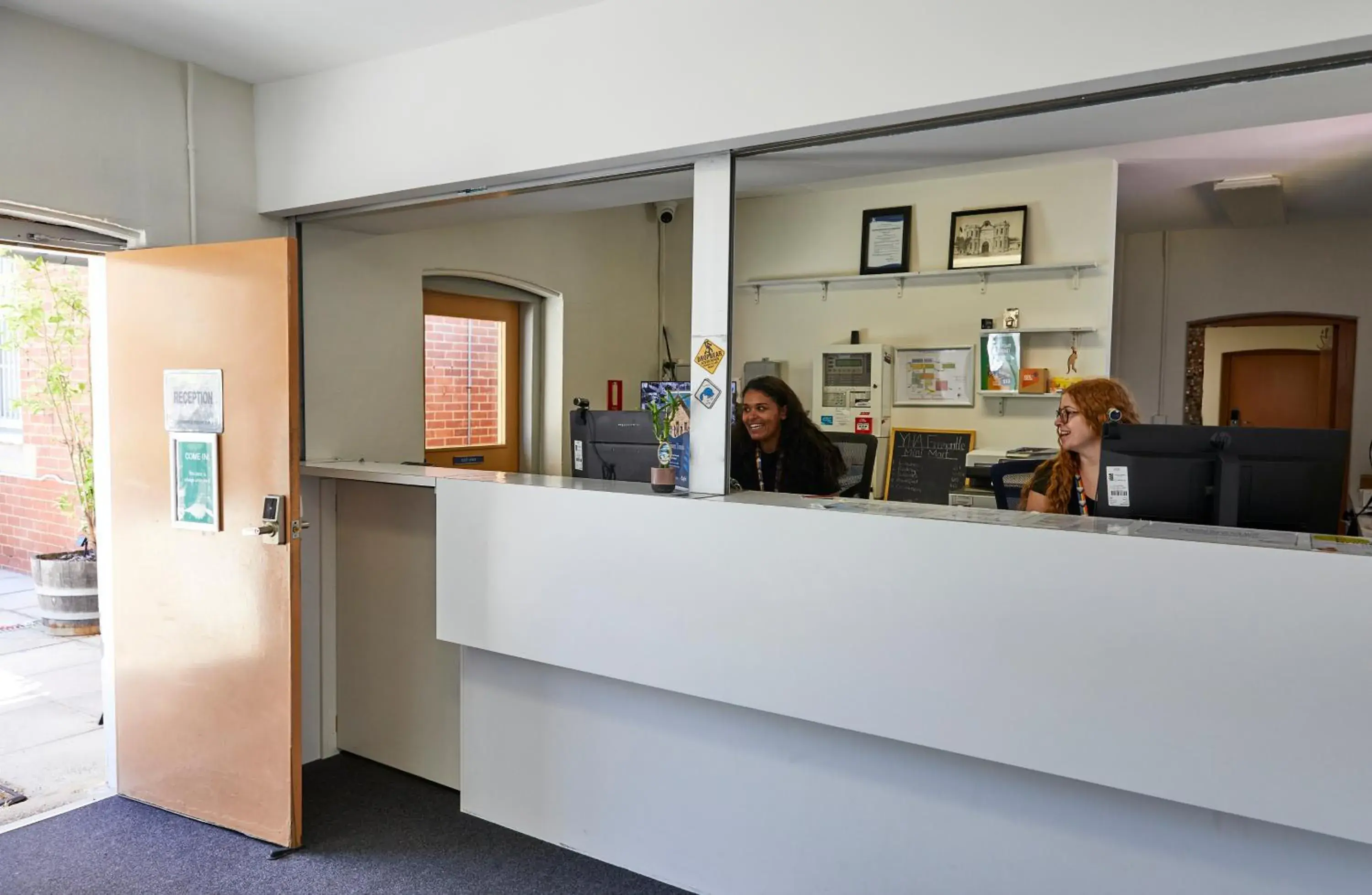 Lobby or reception in YHA Fremantle Prison Lobby or reception in YHA Fremantle Prison