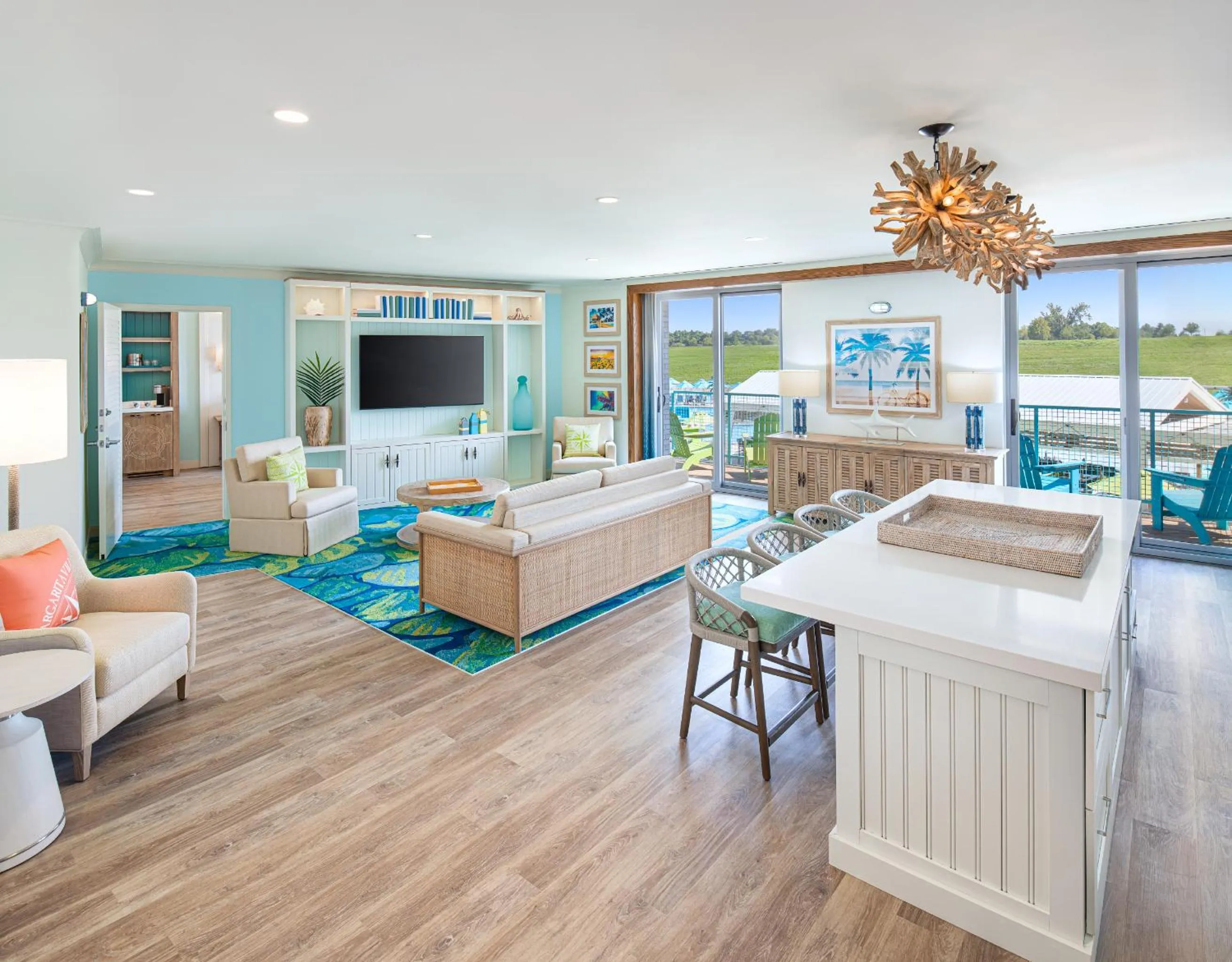 Living room in Margaritaville Hotel Kansas City