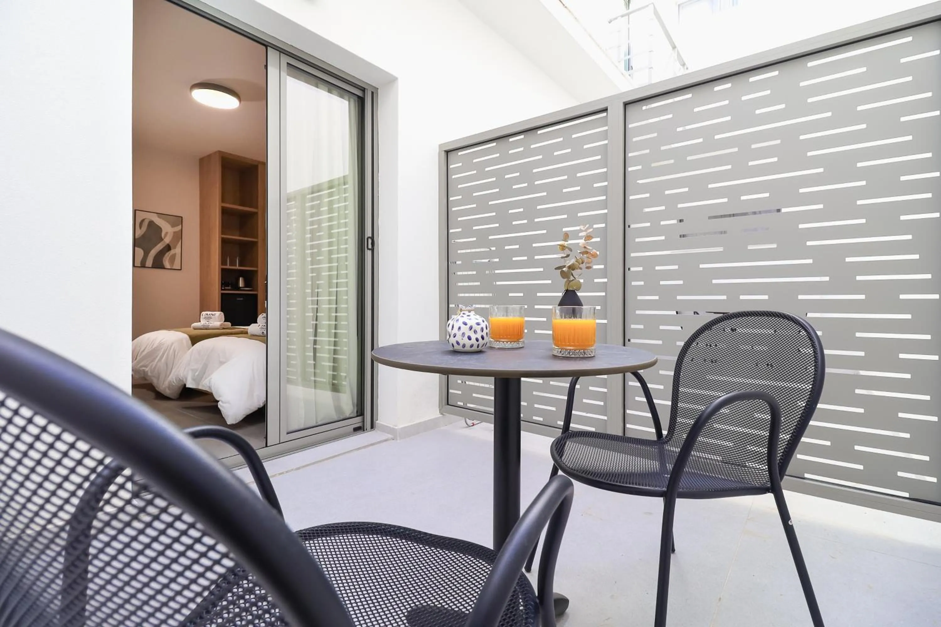 Seating area in LIMNI Boutique Experience Evia