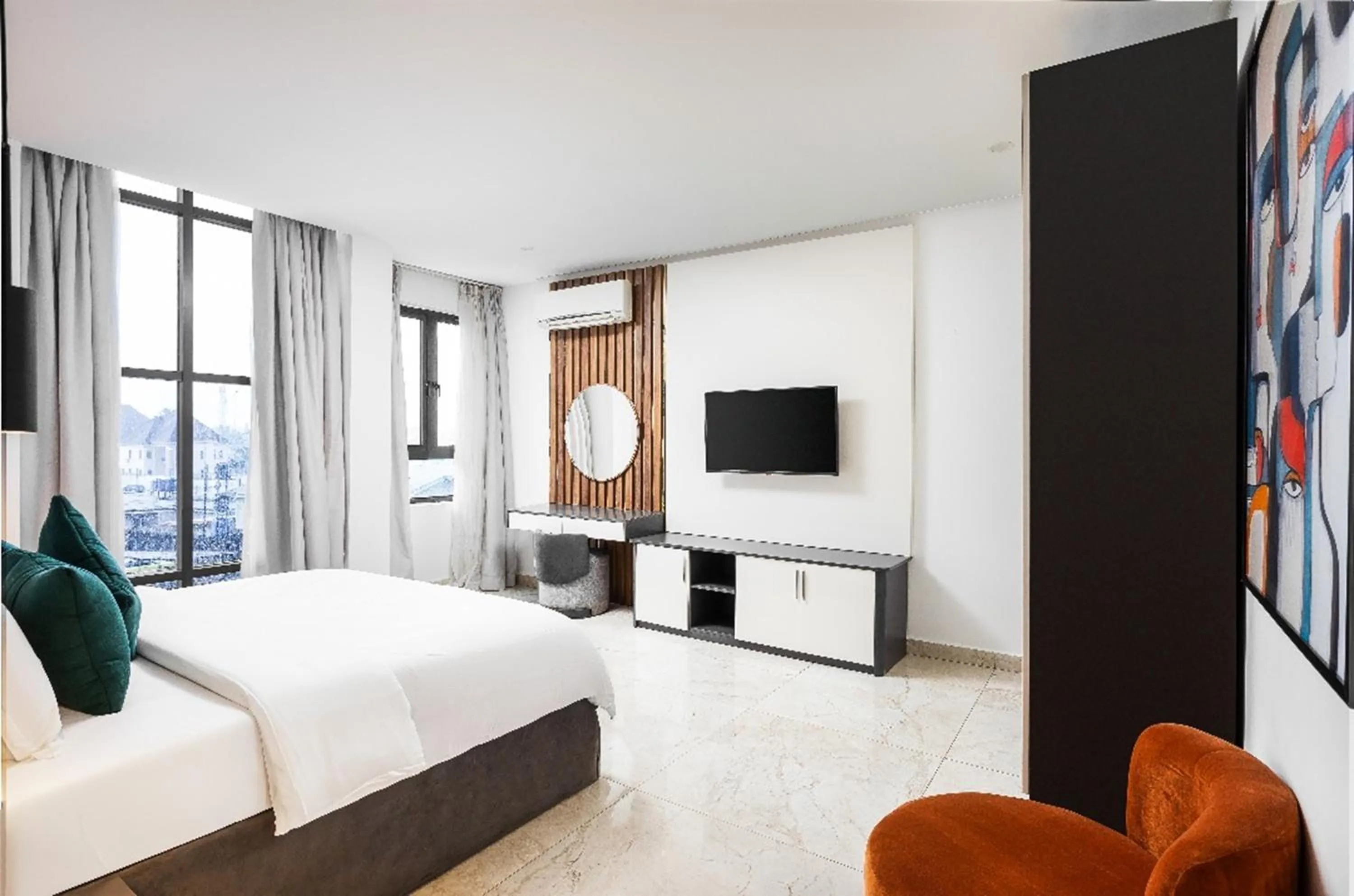 Bed in Vertus Hotel and Suites