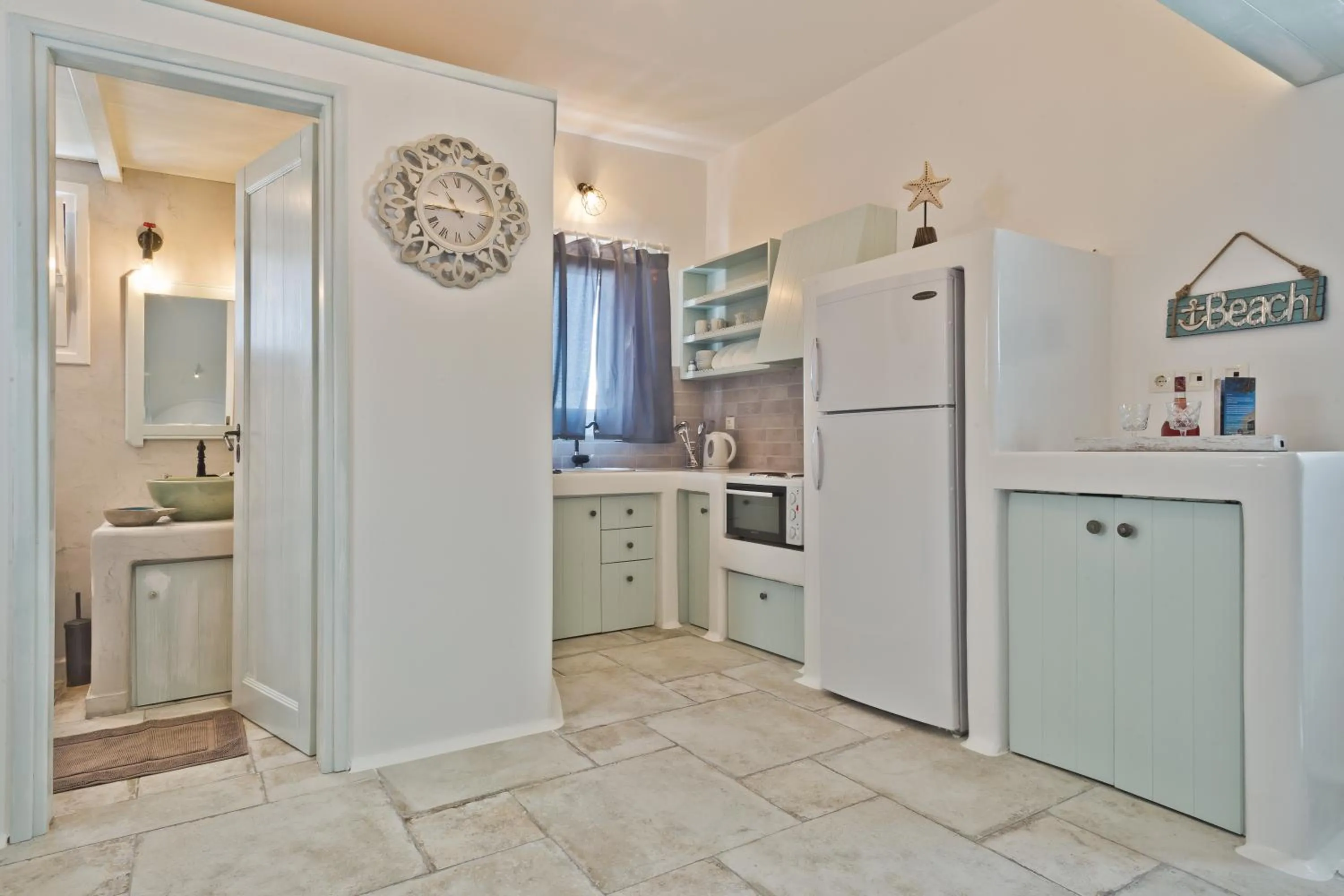 Kitchen or kitchenette in Villa Stamatina