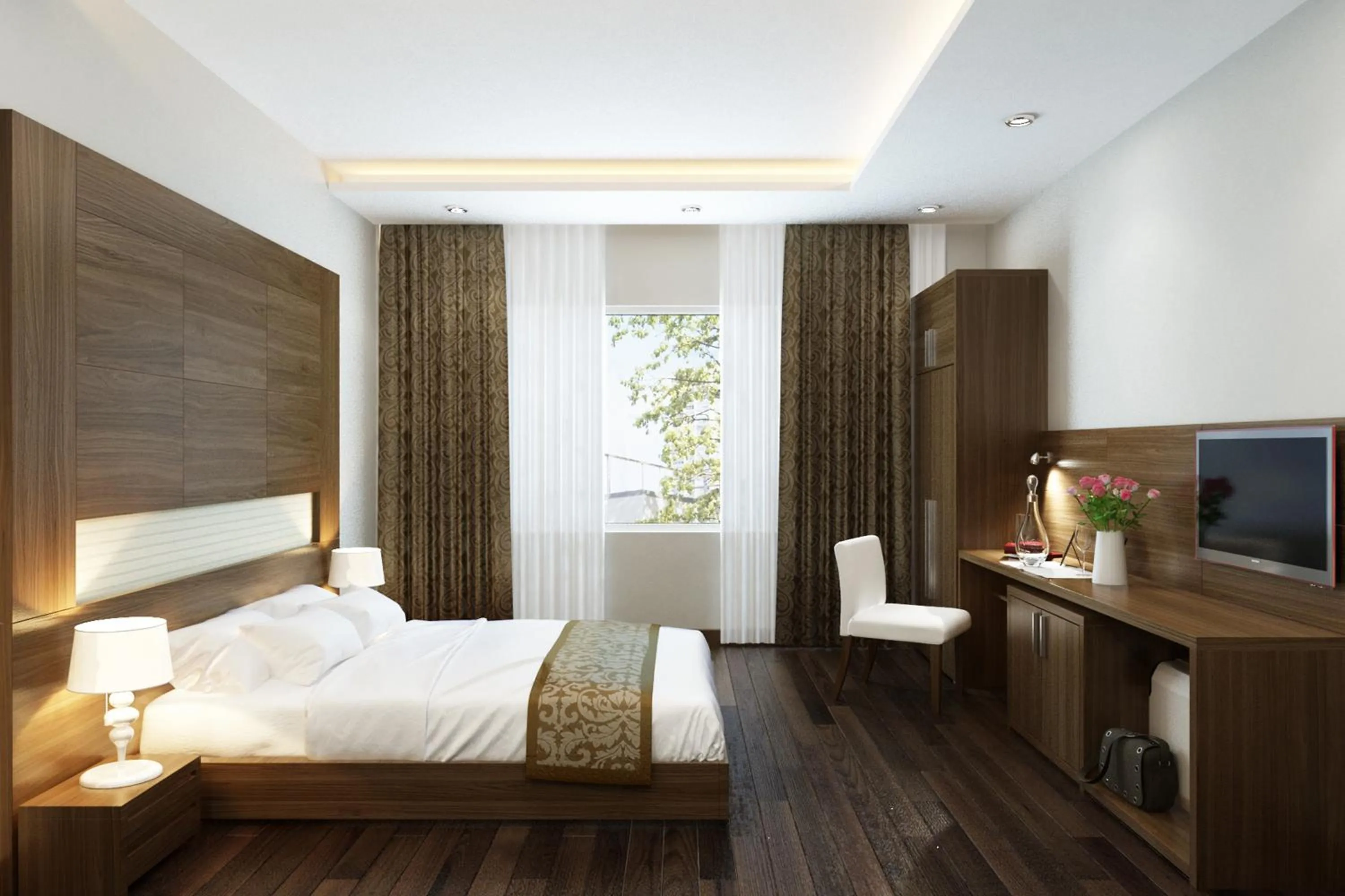 Bedroom, Bed in Eco Luxury Hotel Hanoi