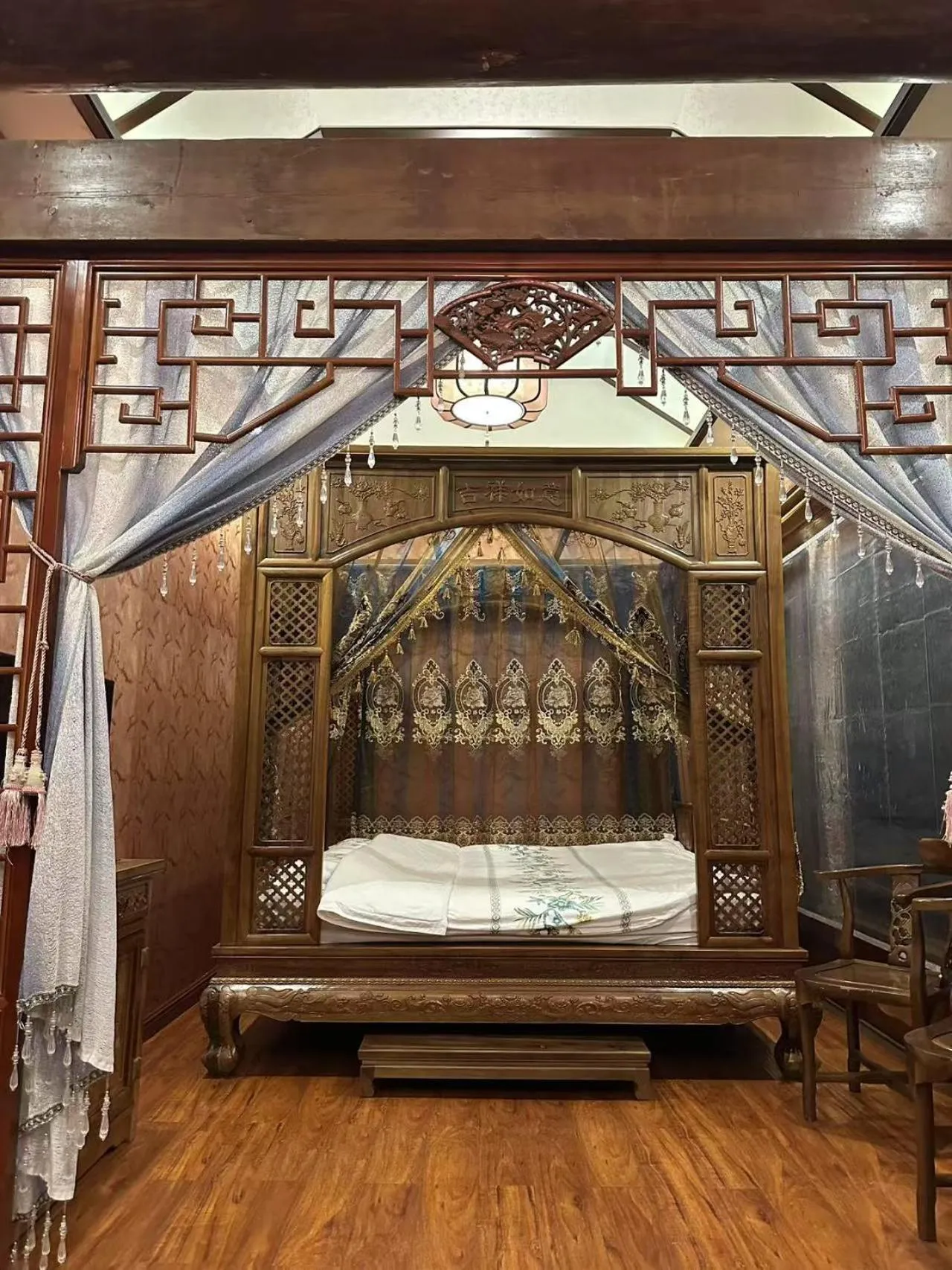 Bed in Pingyao HongJingYuanGuesthouse
