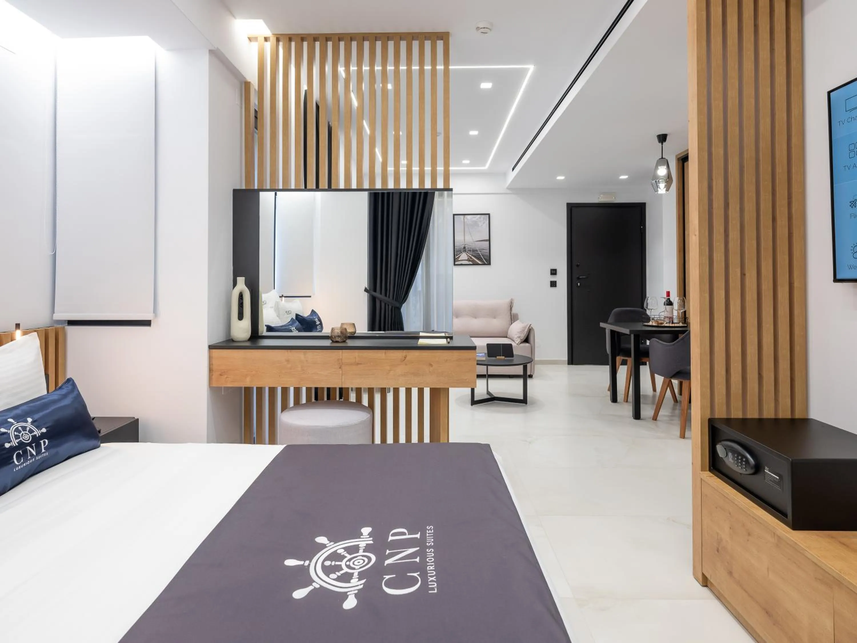 Bed in Captain Napoleon Paterakis CNP Luxurious Suites