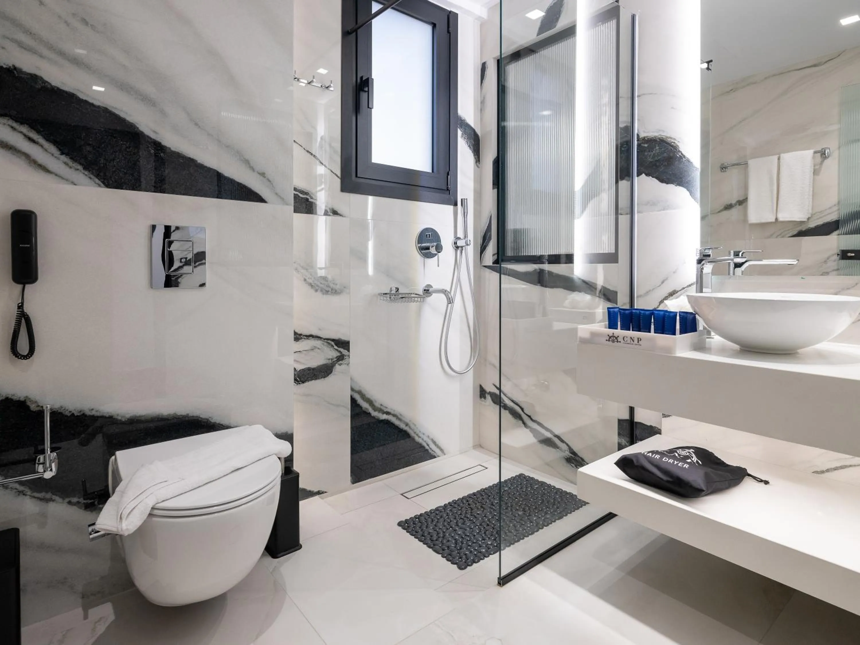 Shower in Captain Napoleon Paterakis CNP Luxurious Suites