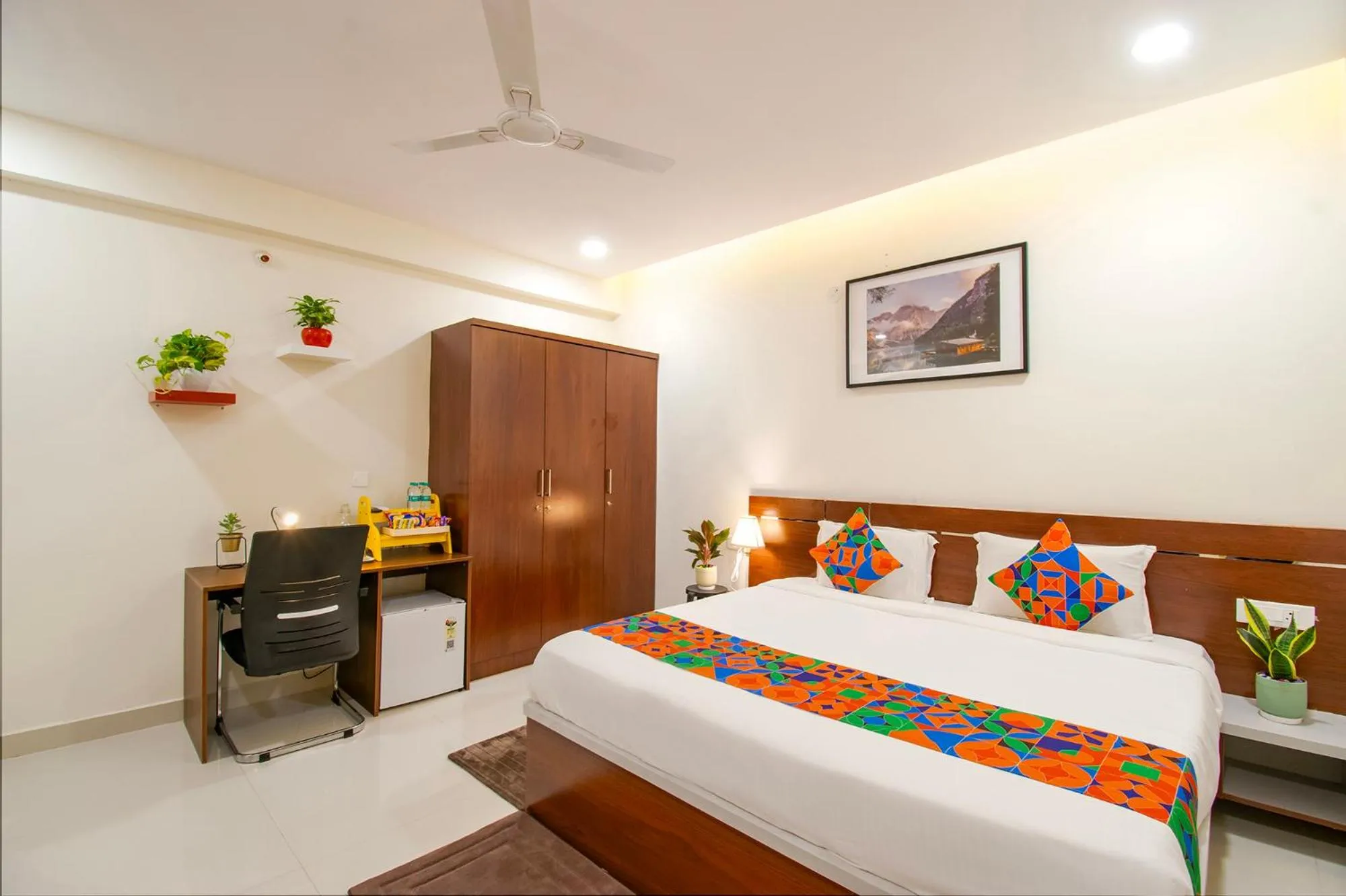 Bed in FabHotel Prime Cozy - Nr Yashoda Hospital, Hitech City
