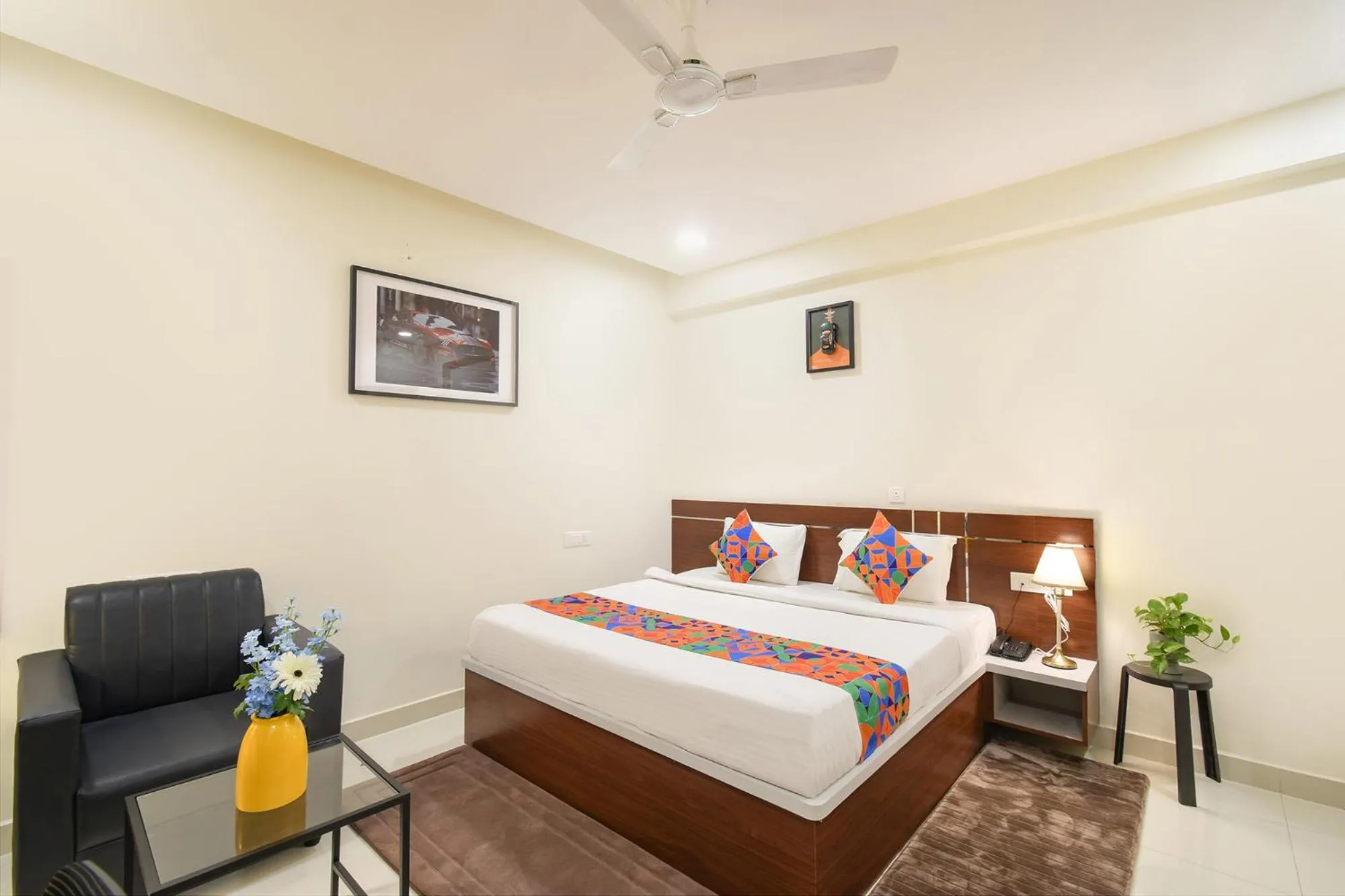 Bed in FabHotel Prime Cozy - Nr Yashoda Hospital, Hitech City