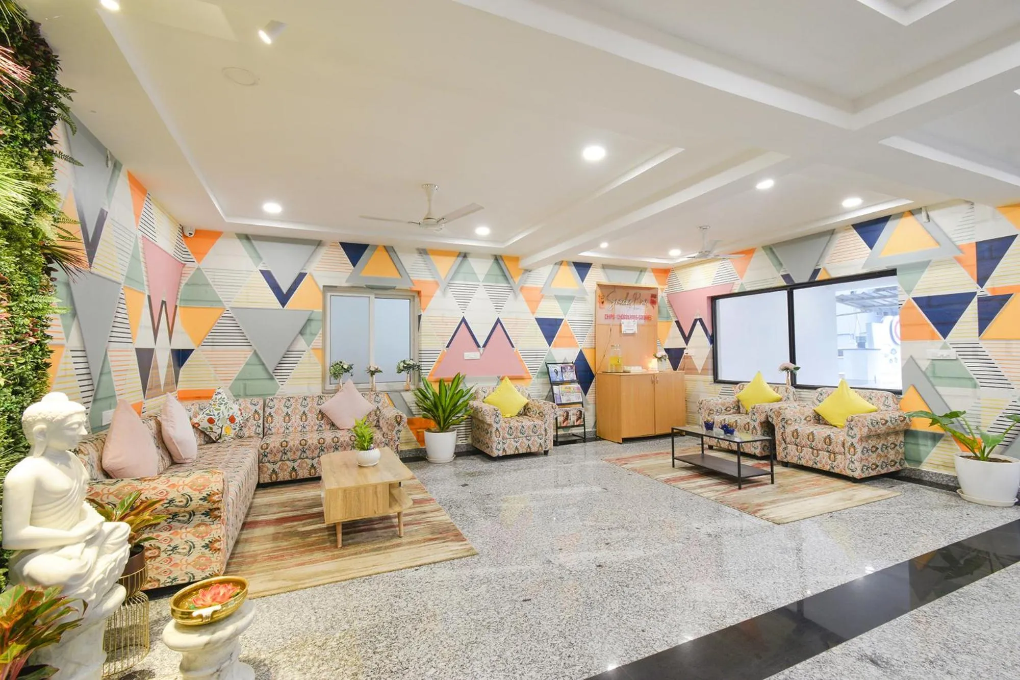 Seating area in FabHotel Prime Cozy - Nr Yashoda Hospital, Hitech City