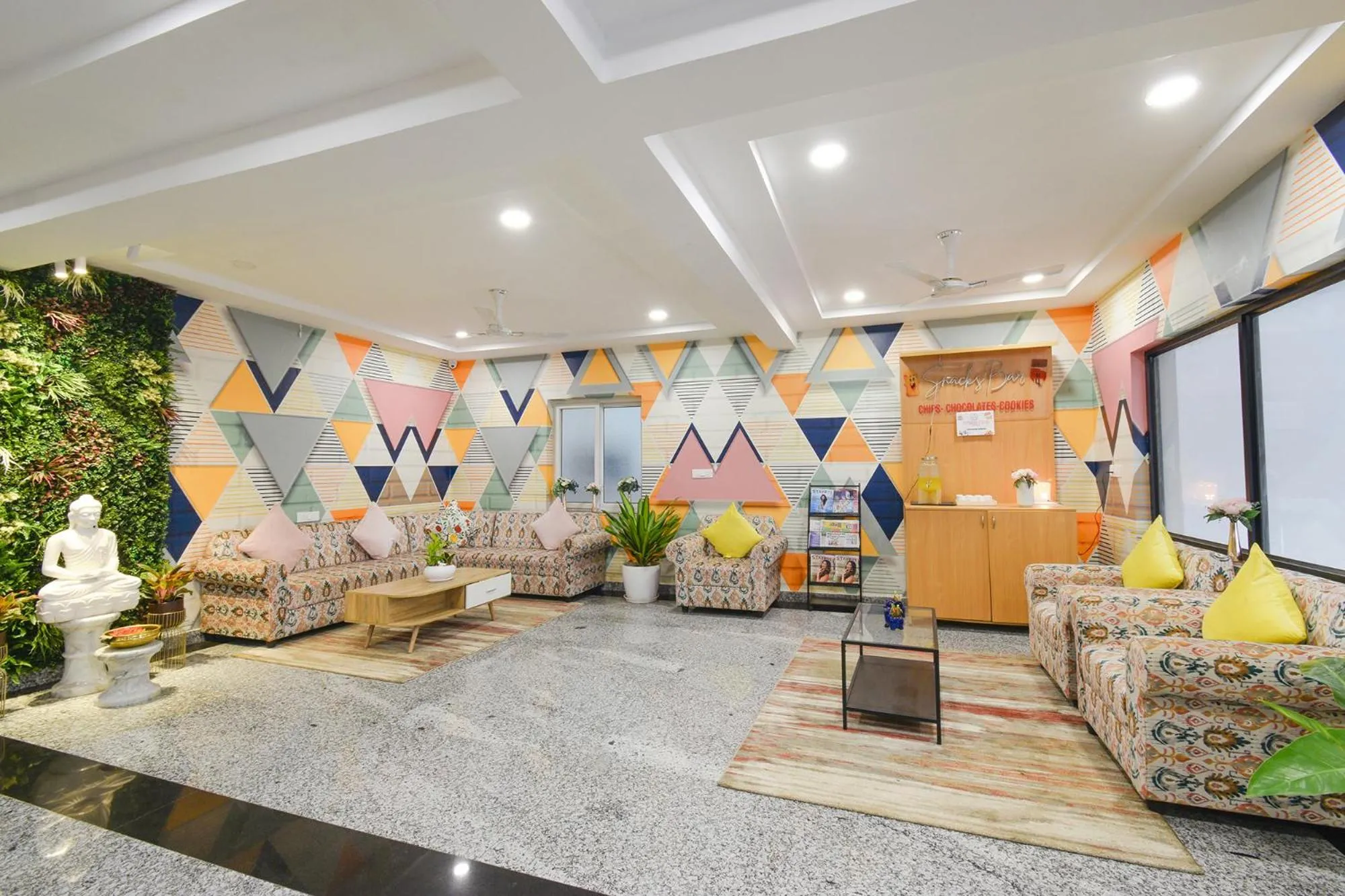 Seating area in FabHotel Prime Cozy - Nr Yashoda Hospital, Hitech City