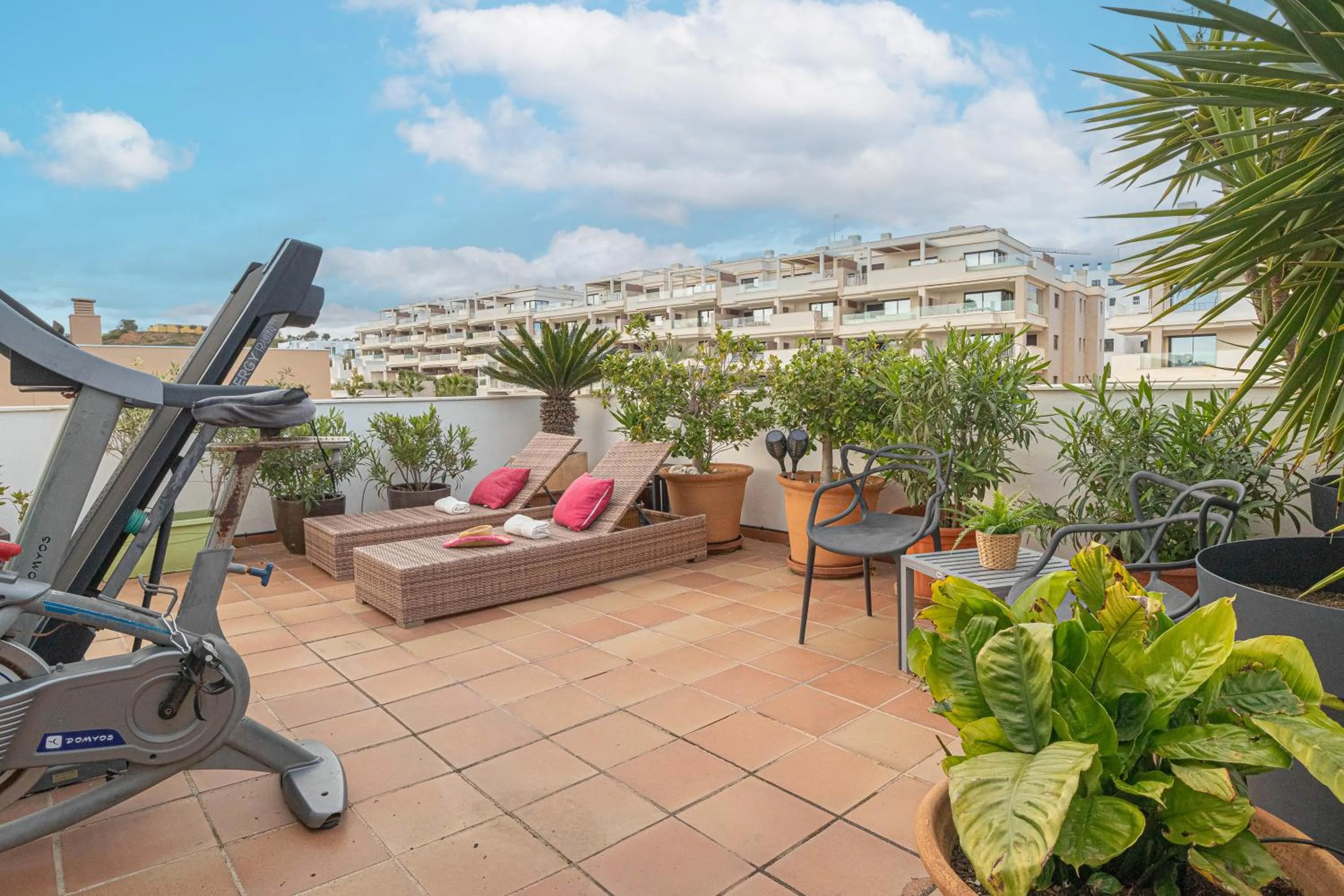 Balcony/Terrace in Luxury Cala Blanca Walking To Beach - Happy Rentals