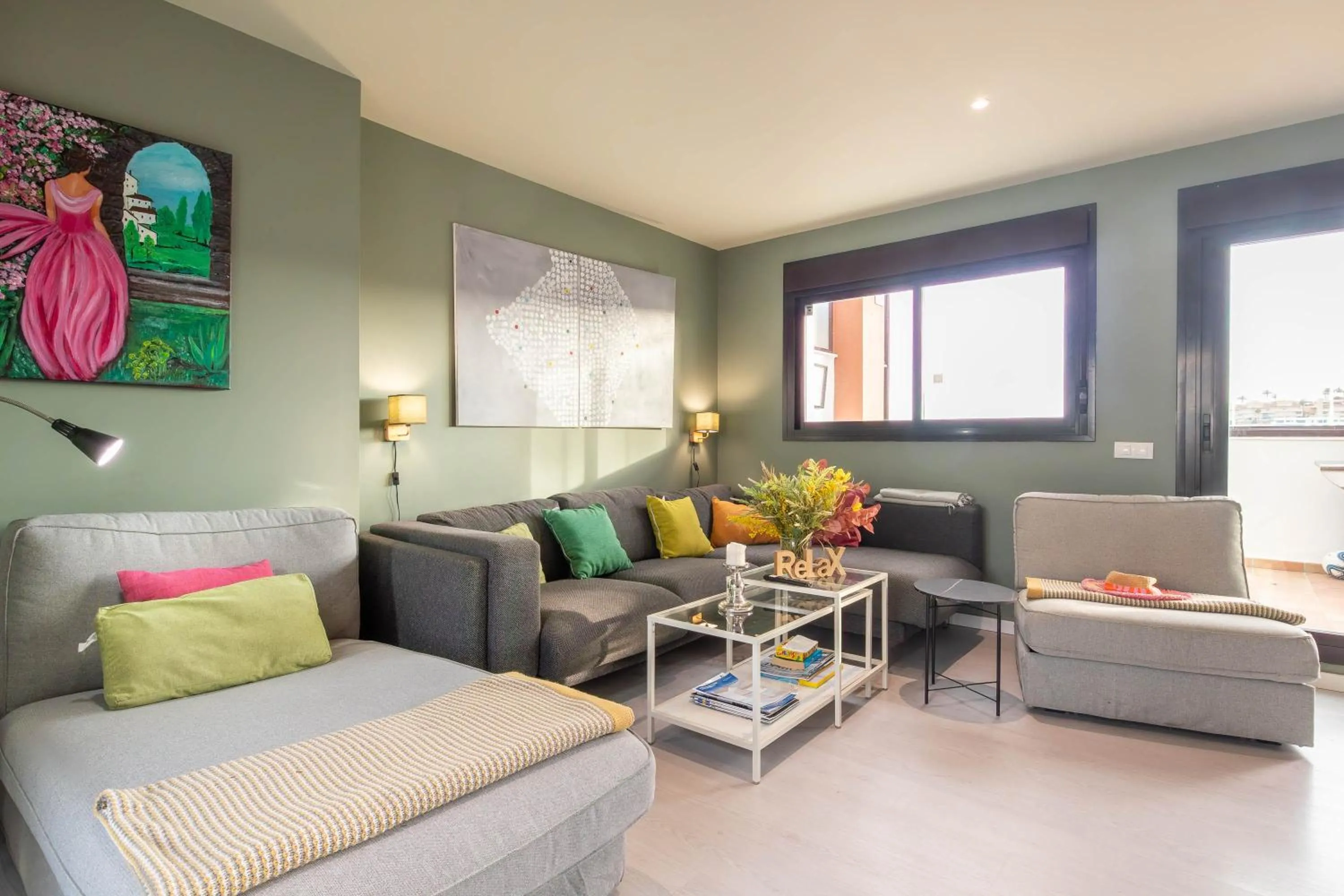 Living room in Luxury Cala Blanca Walking To Beach - Happy Rentals