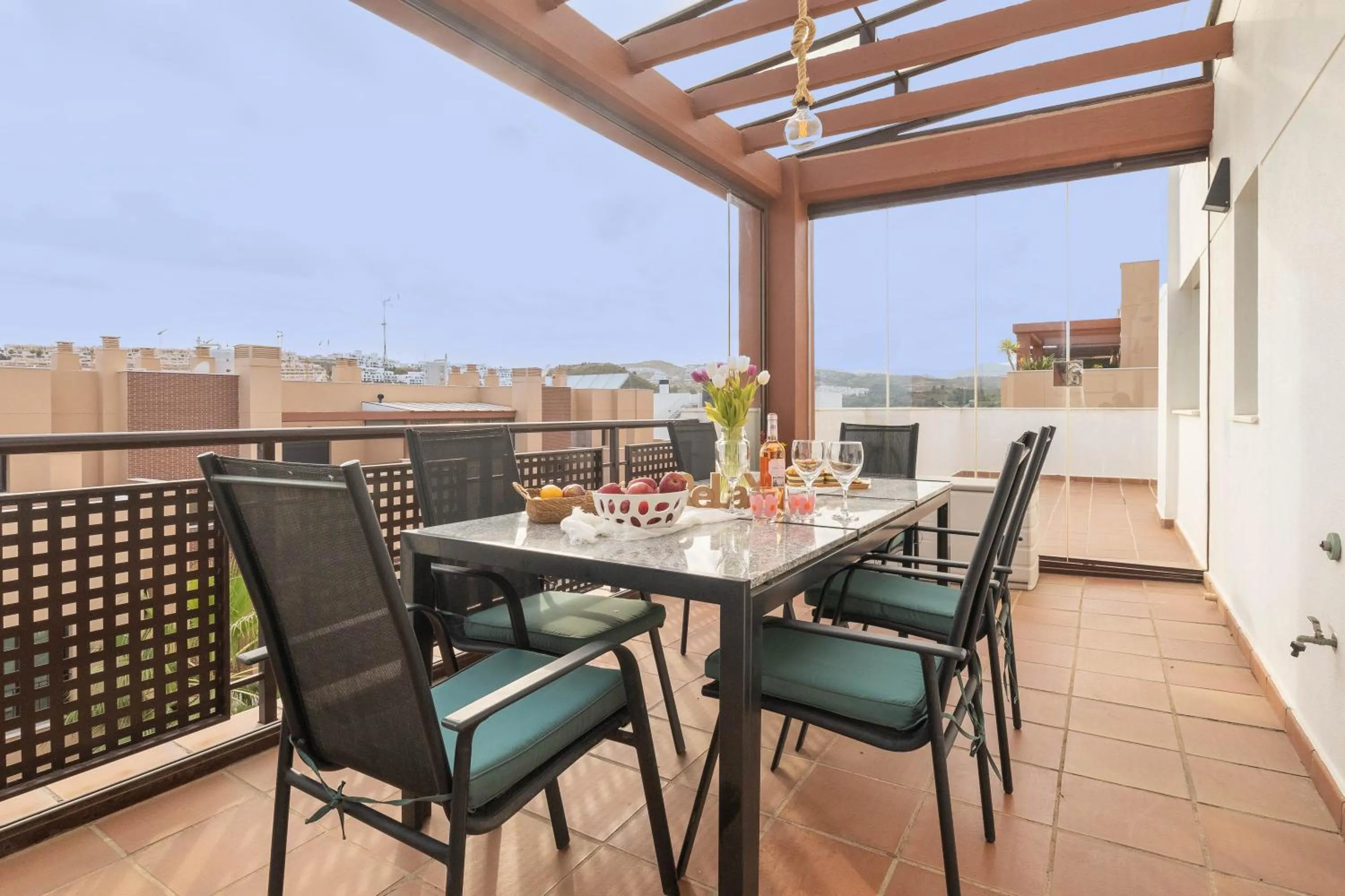 Dining area in Luxury Cala Blanca Walking To Beach - Happy Rentals