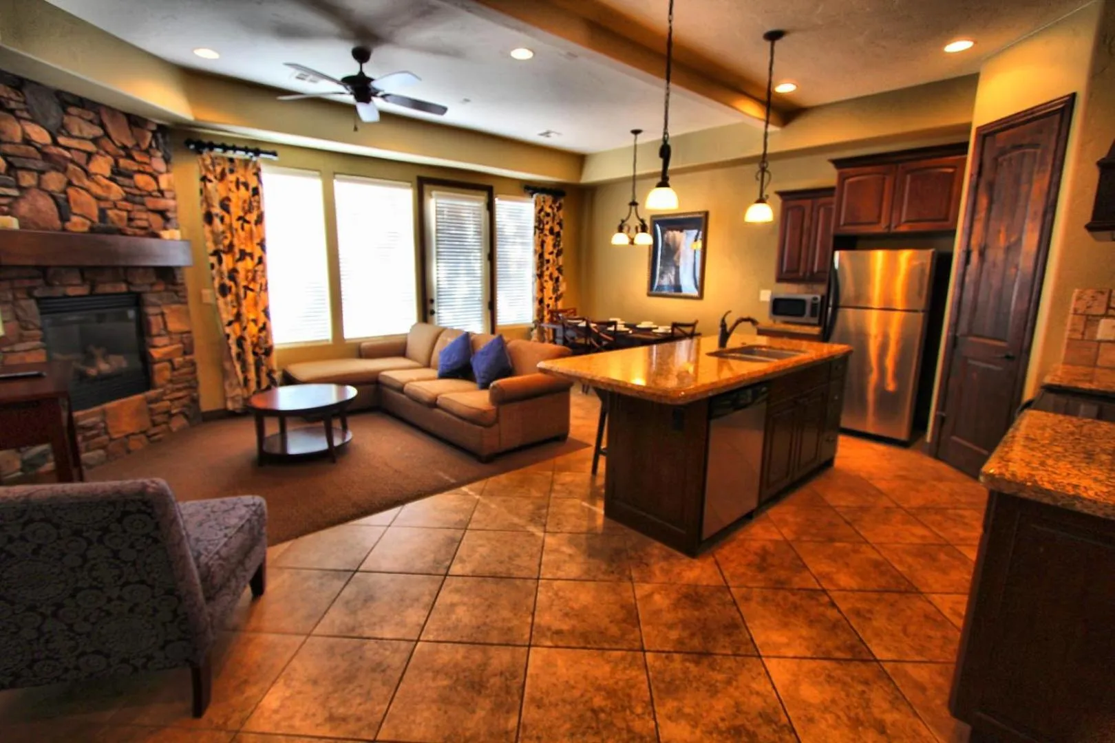 Living room in Canyon Villas at Coral Ridge