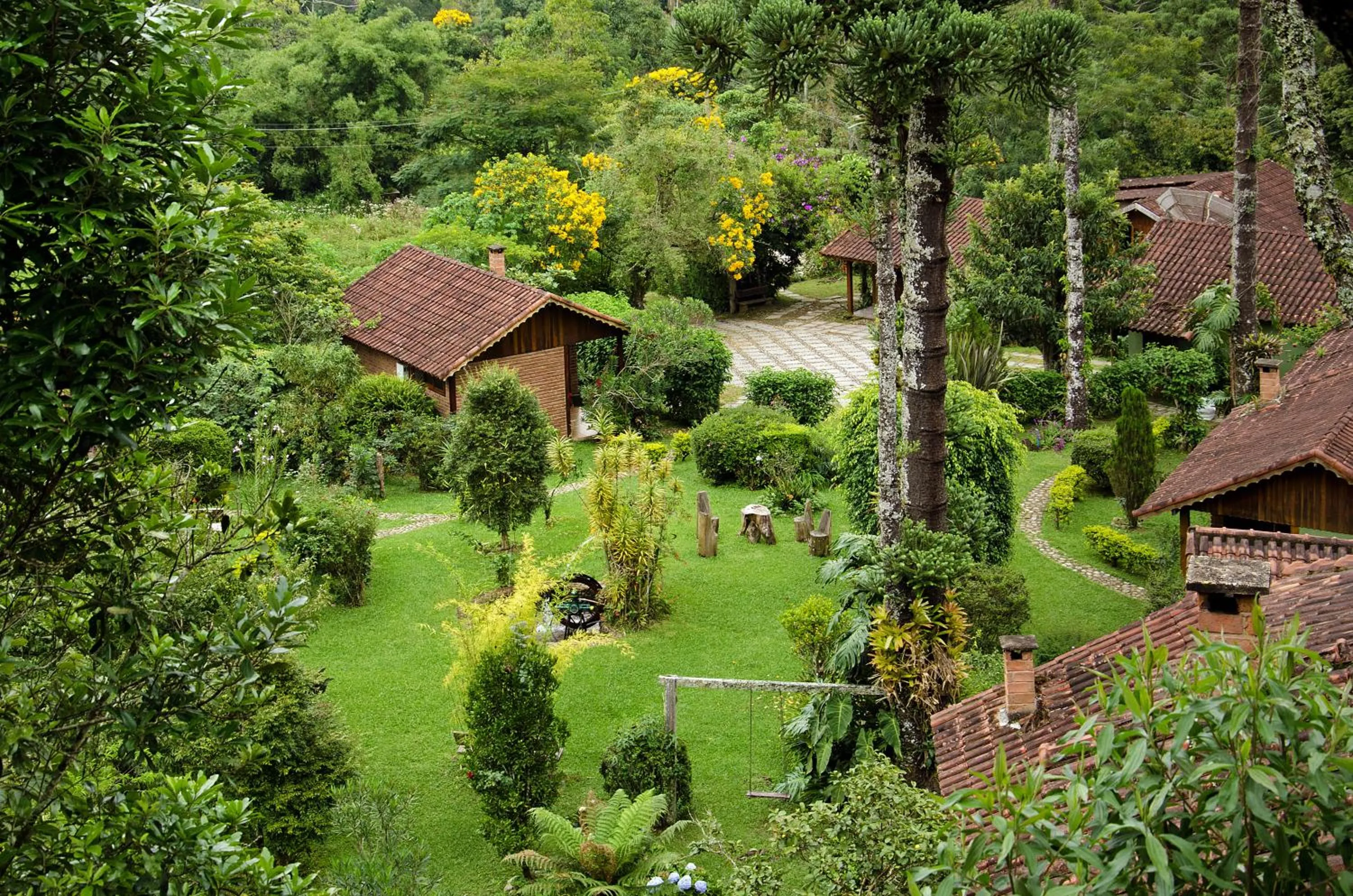 Garden view in Pousada Das Araucárias