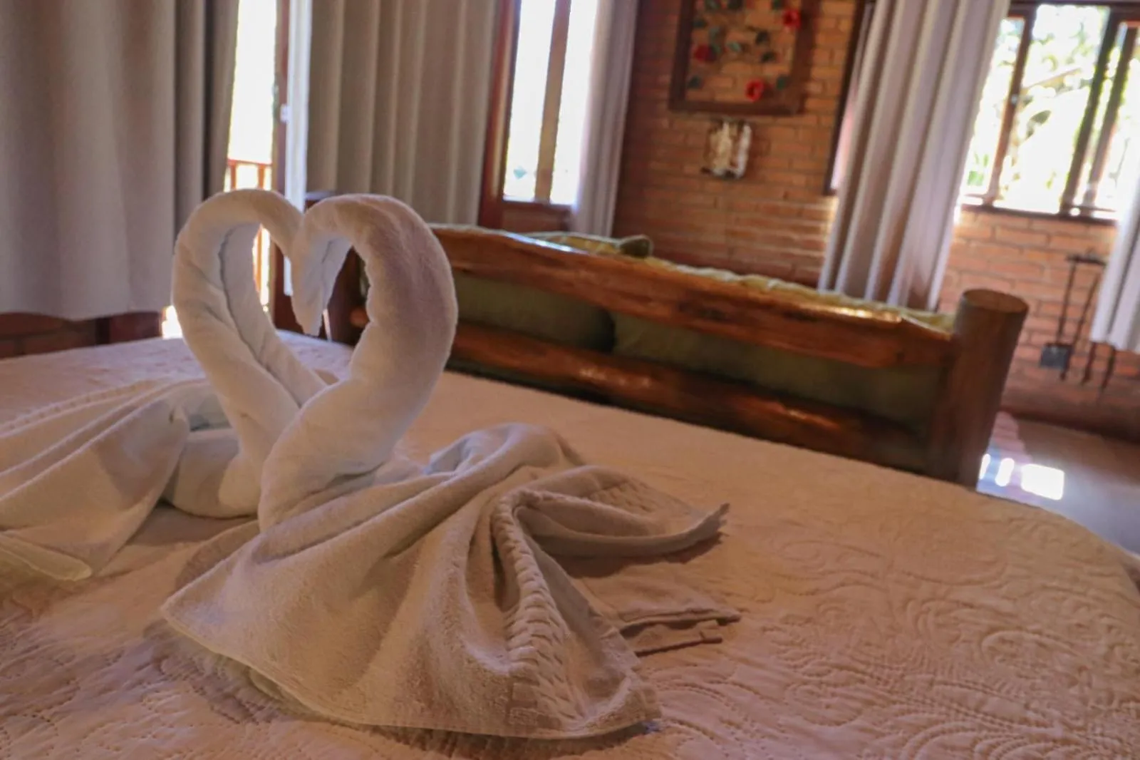 Bed in Pousada Das Araucárias