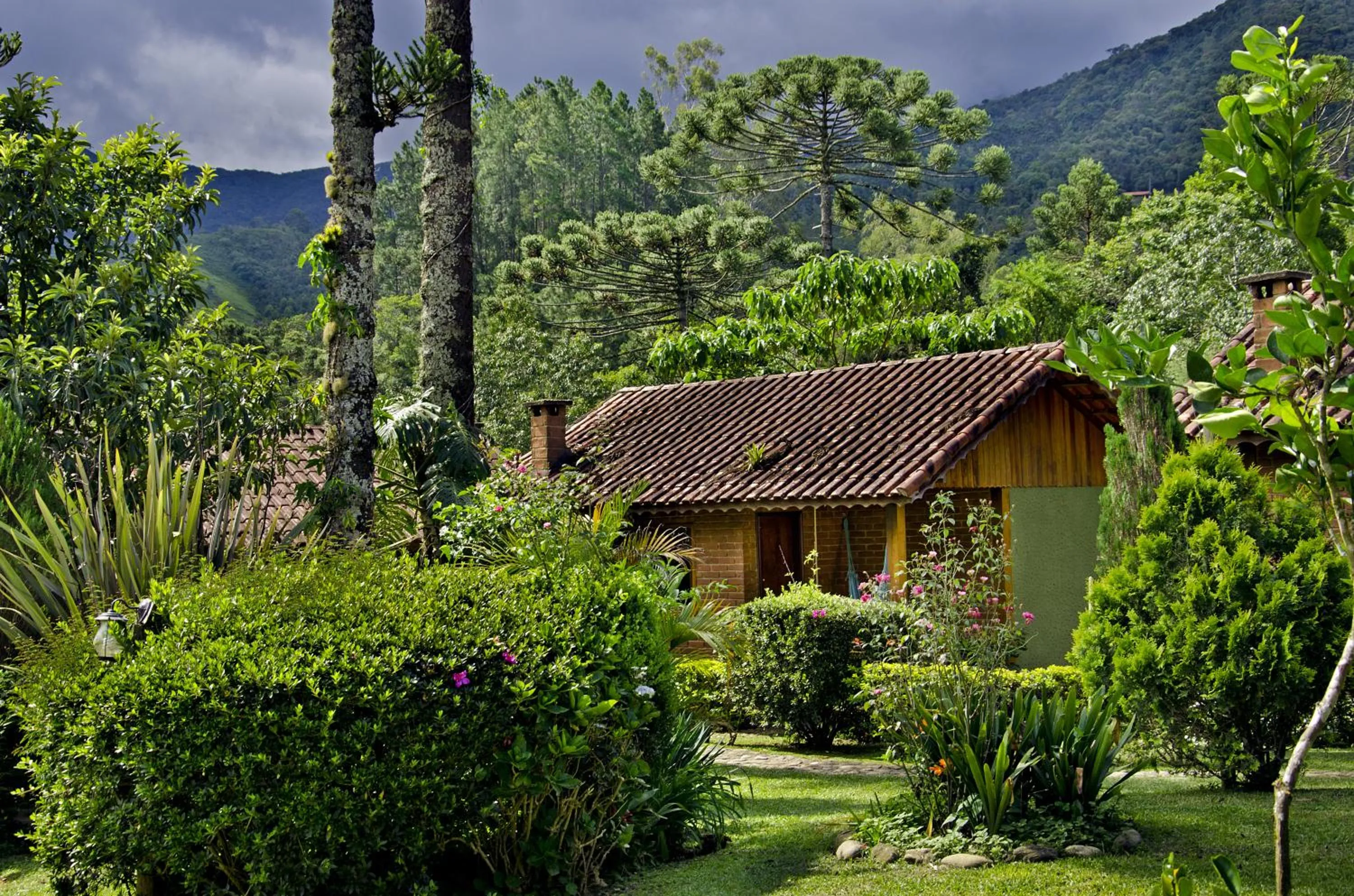 Garden view in Pousada Das Araucárias
