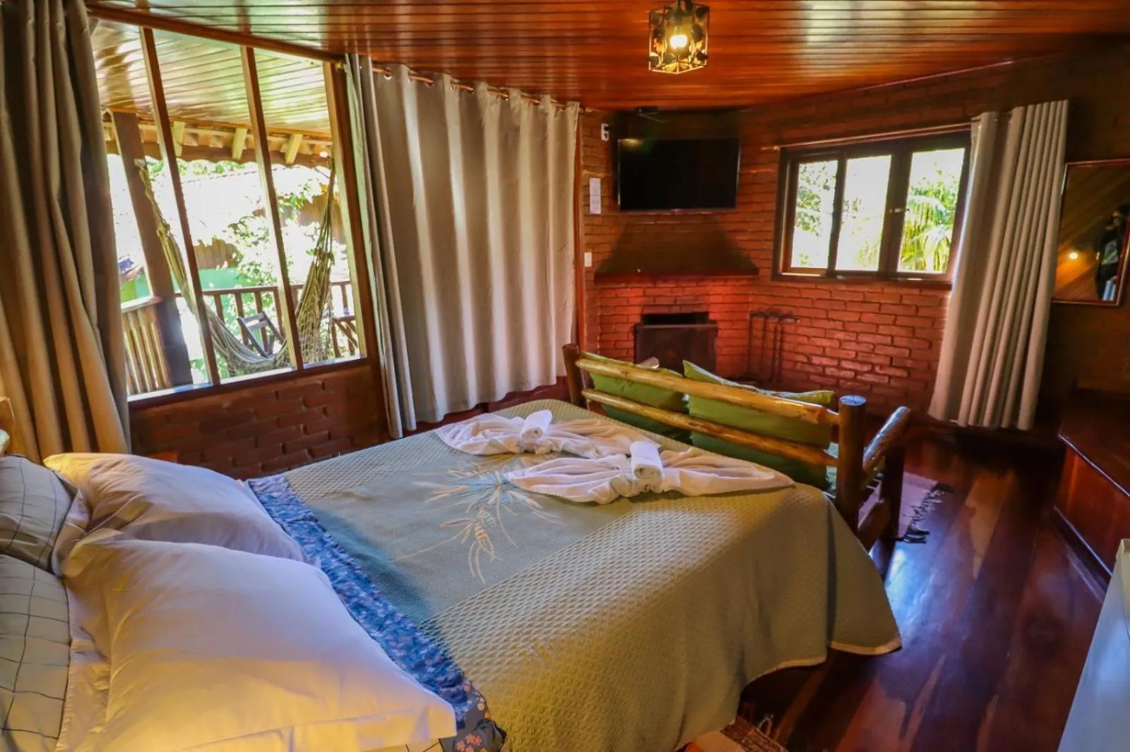 Bed in Pousada Das Araucárias