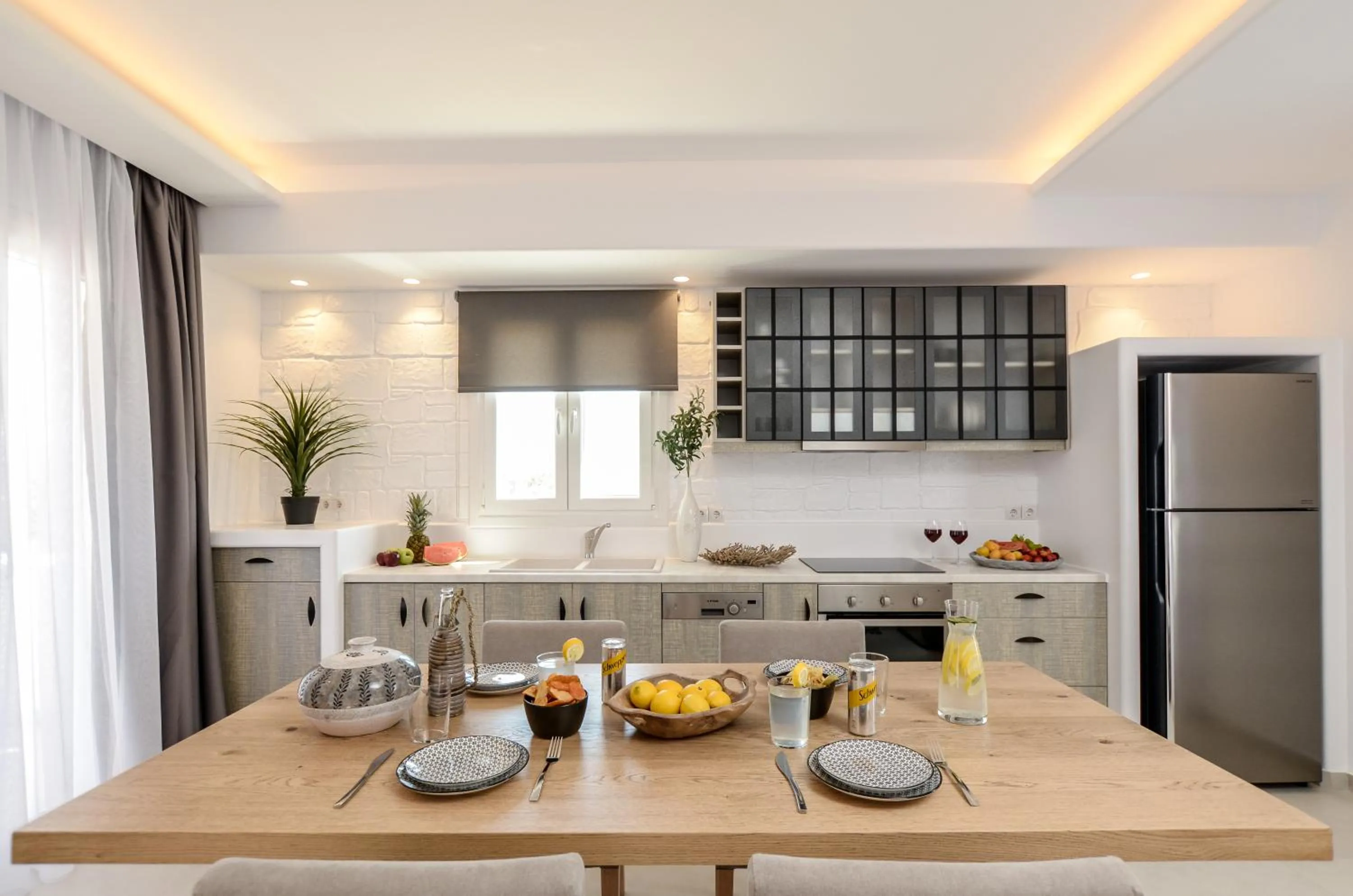 Kitchen or kitchenette in Sea & Olives Suites Hotel and Villas