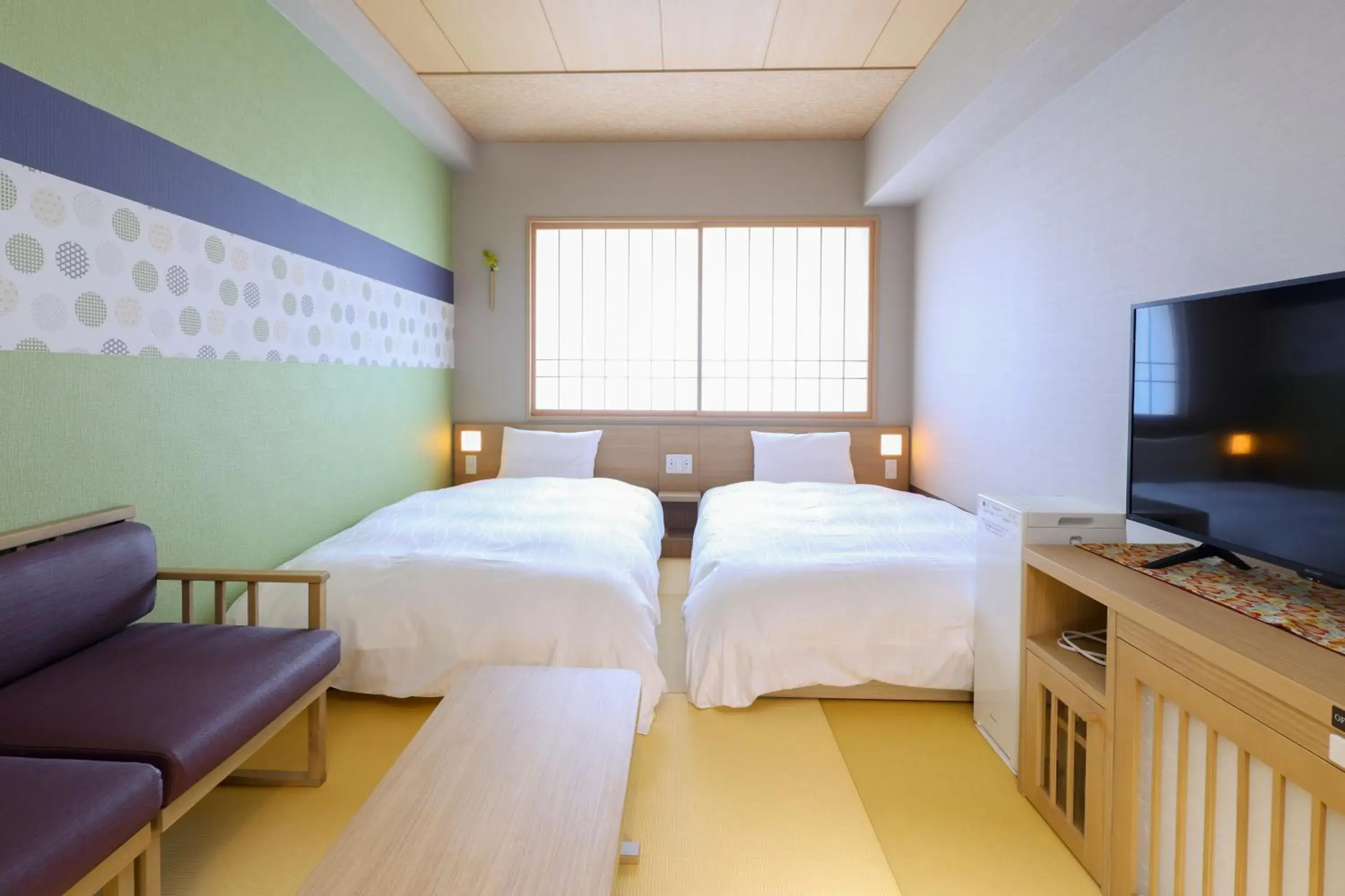 Photo of the whole room, Bed in Natural Hot Spring Higo no Yu Onyado Nono Kumamoto Photo of the whole room, Bed in Natural Hot Spring Higo no Yu Onyado Nono Kumamoto